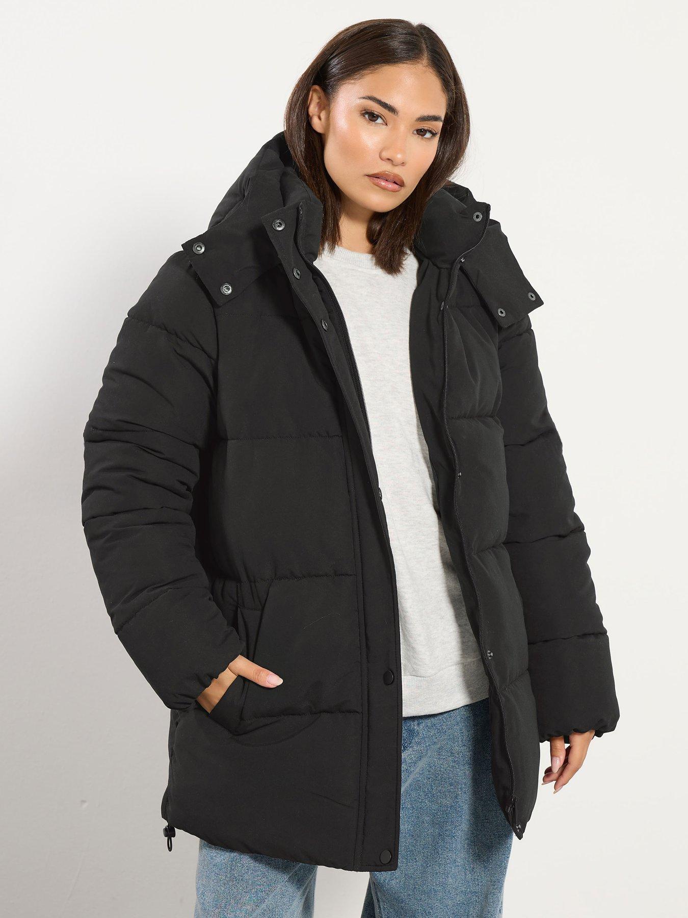 Image 4 of 4 of PixieGirl Petite Padded Hooded Jacket - Black