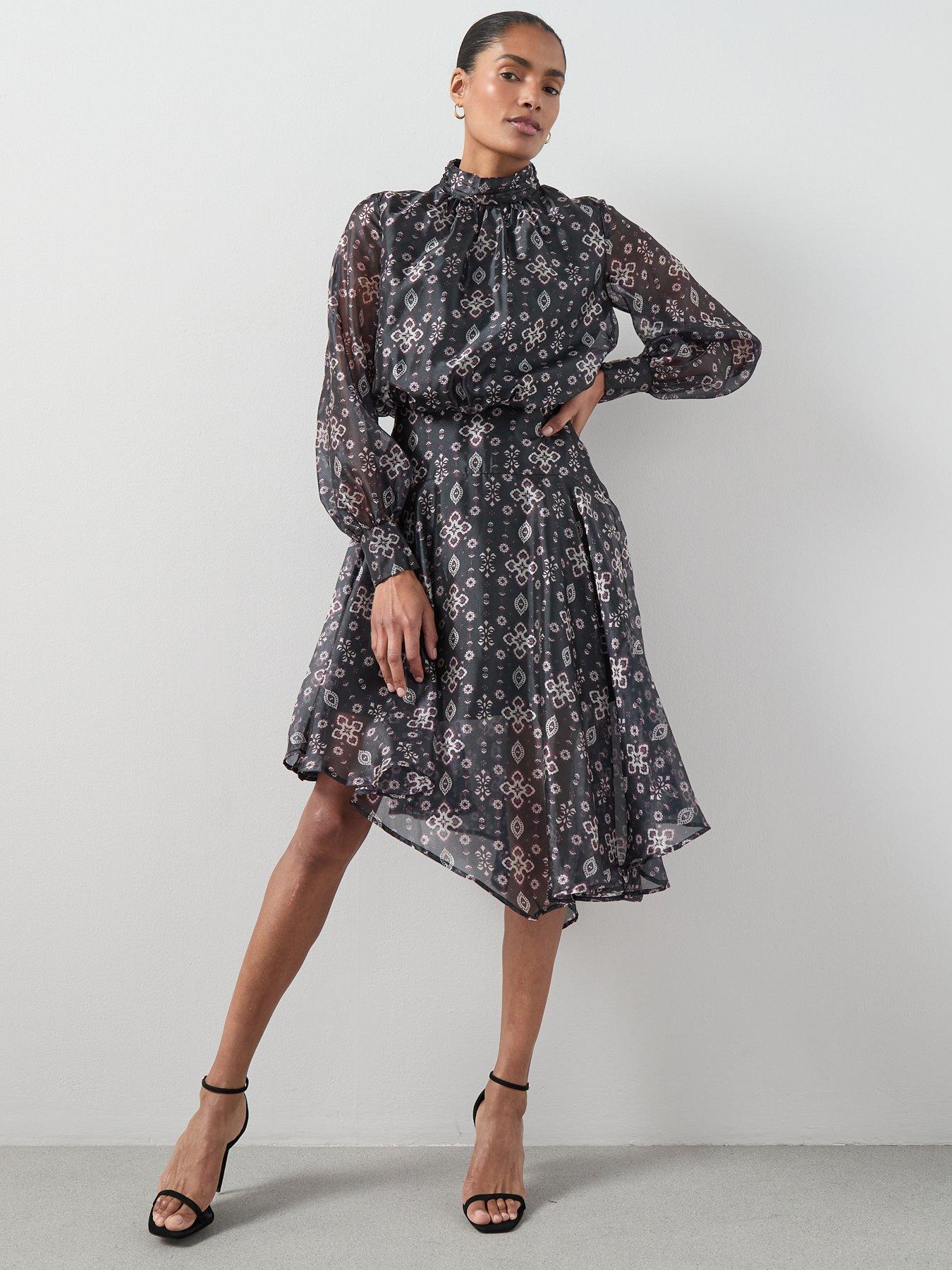  image of the-very-collection-asymmetric-hem-dress-print