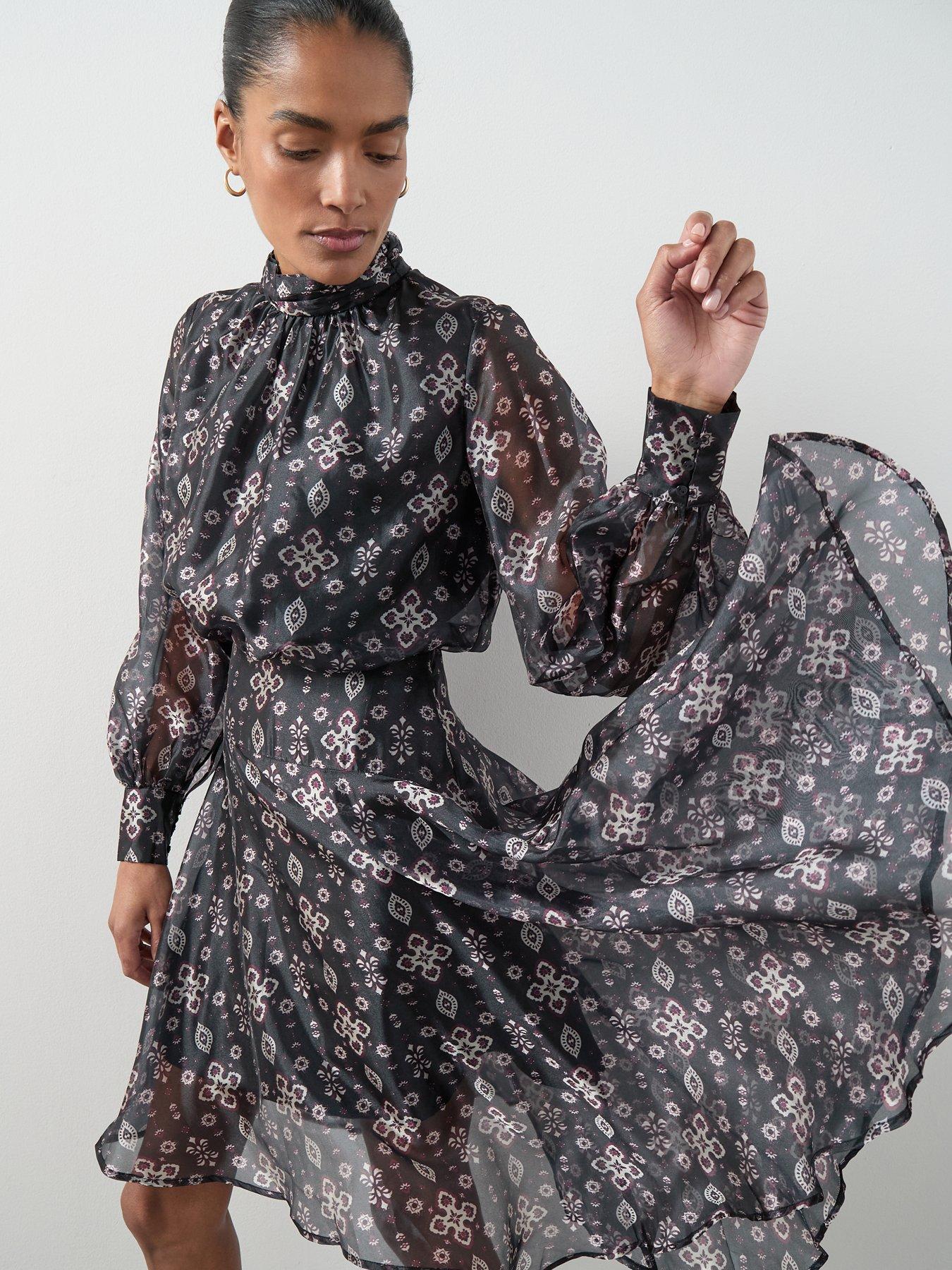  image of the-very-collection-asymmetric-hem-dress-print