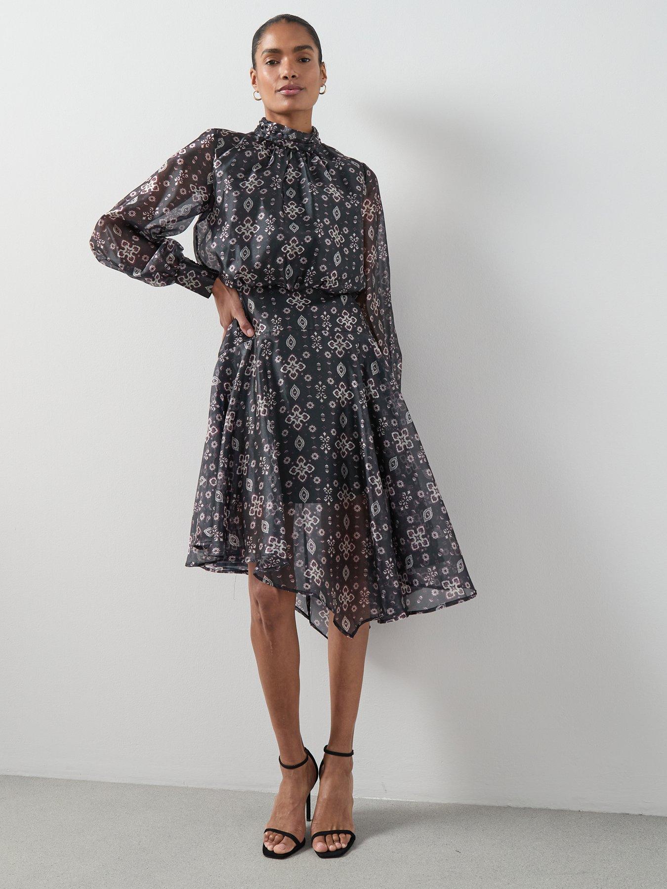  image of the-very-collection-asymmetric-hem-dress-print