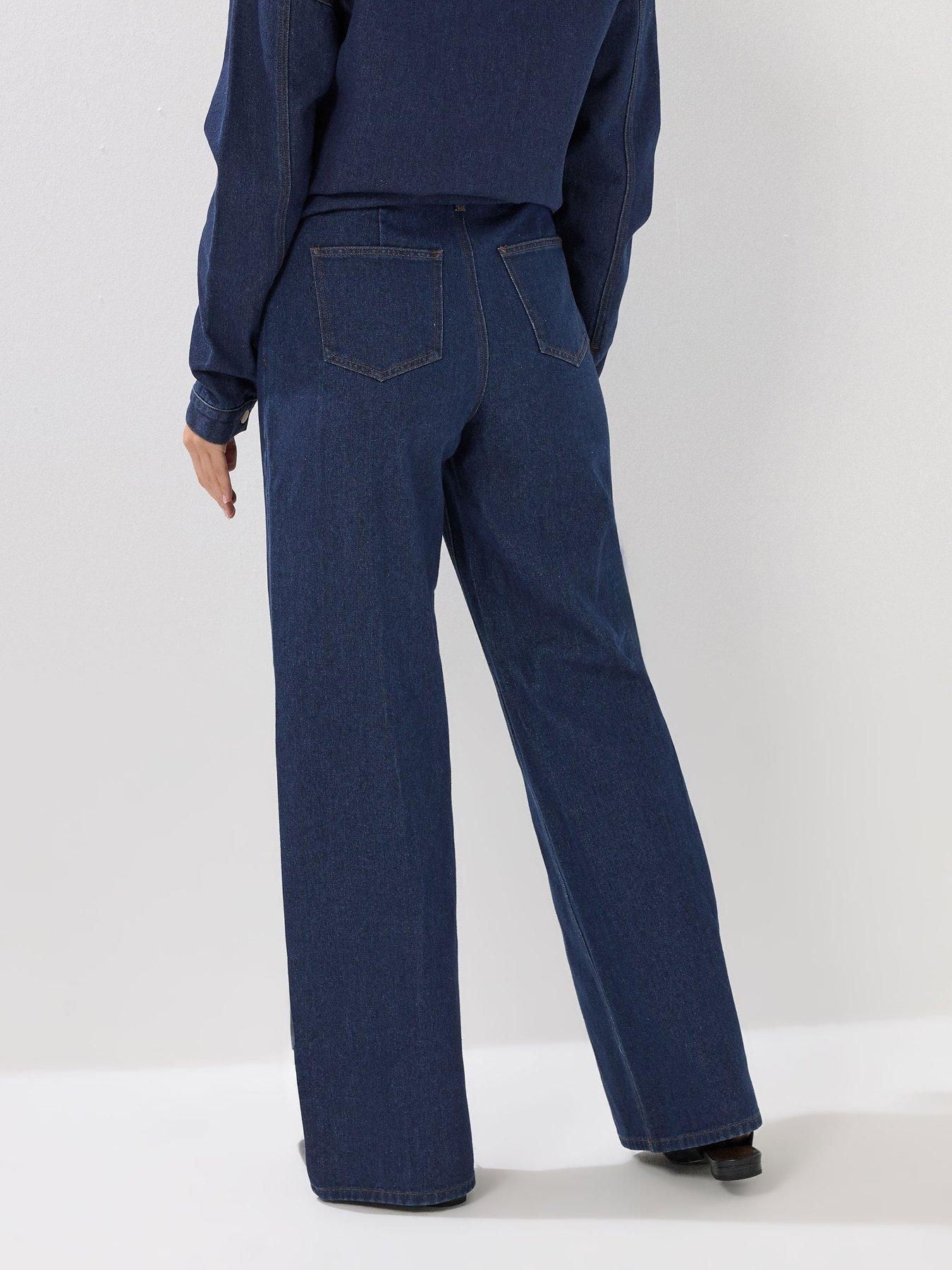 stillFront image of long-tall-sally-seam-front-pocket-wide-leg-jean-34-blue
