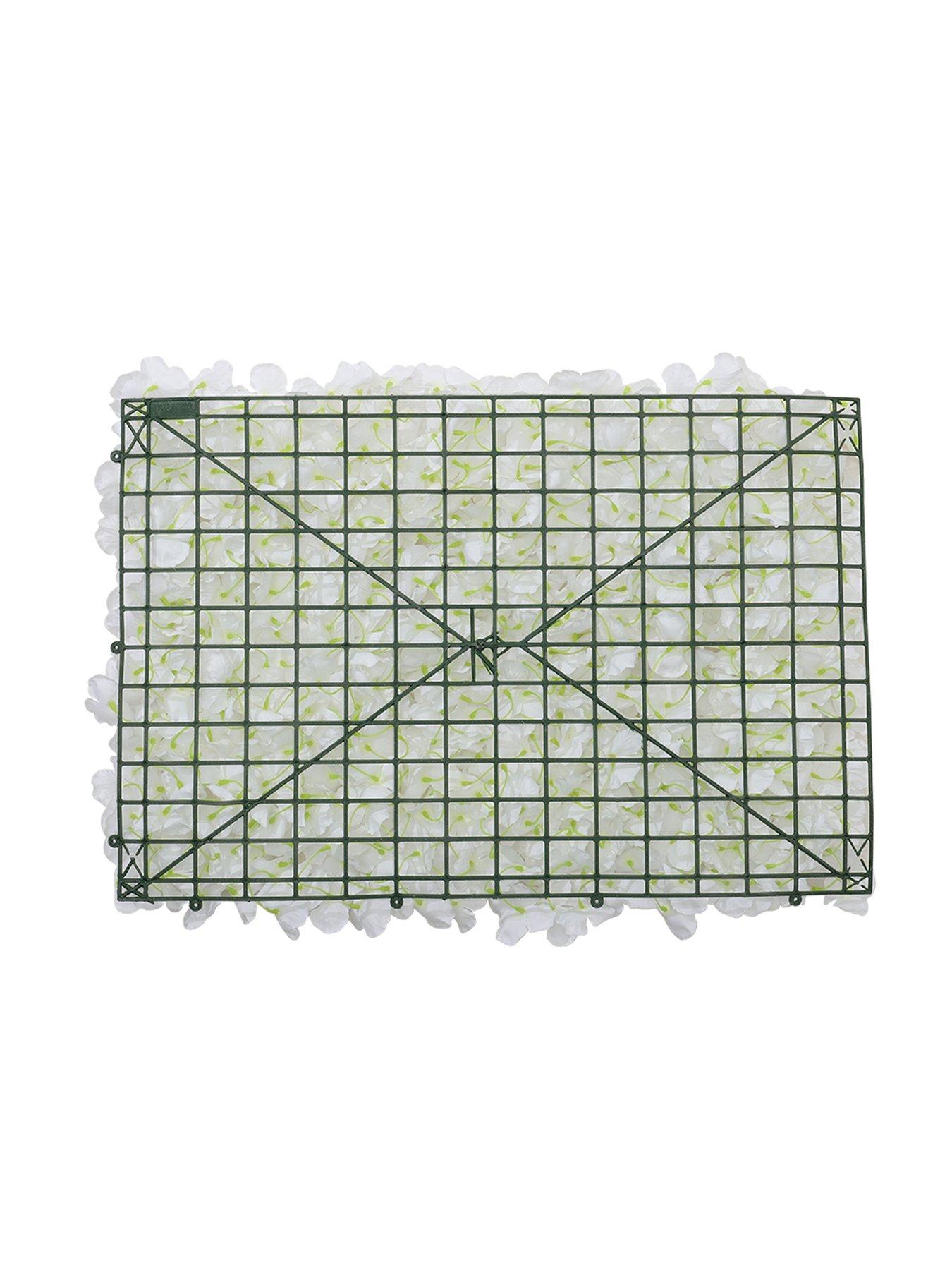 Image 6 of 7 of Living and Home White Handcrafted Silk Background Flower Panel Wall Decoration 600 X 400 Mm