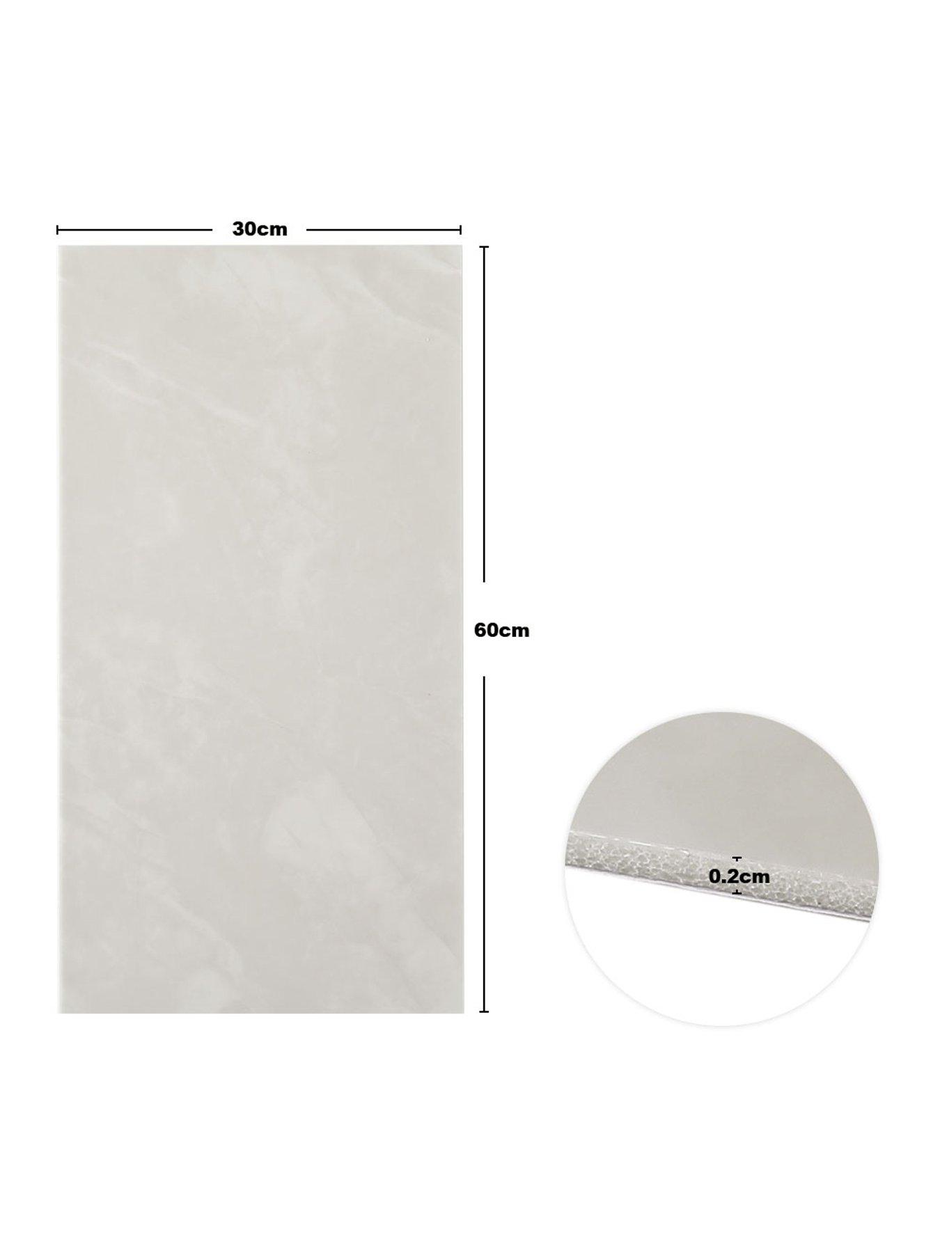 Image 6 of 6 of Living and Home Off-white Pvc 10 Pack Self-adhesive Waterproof Easy Peel-and-stick Installation Marble Tile Stickers 60x30cm