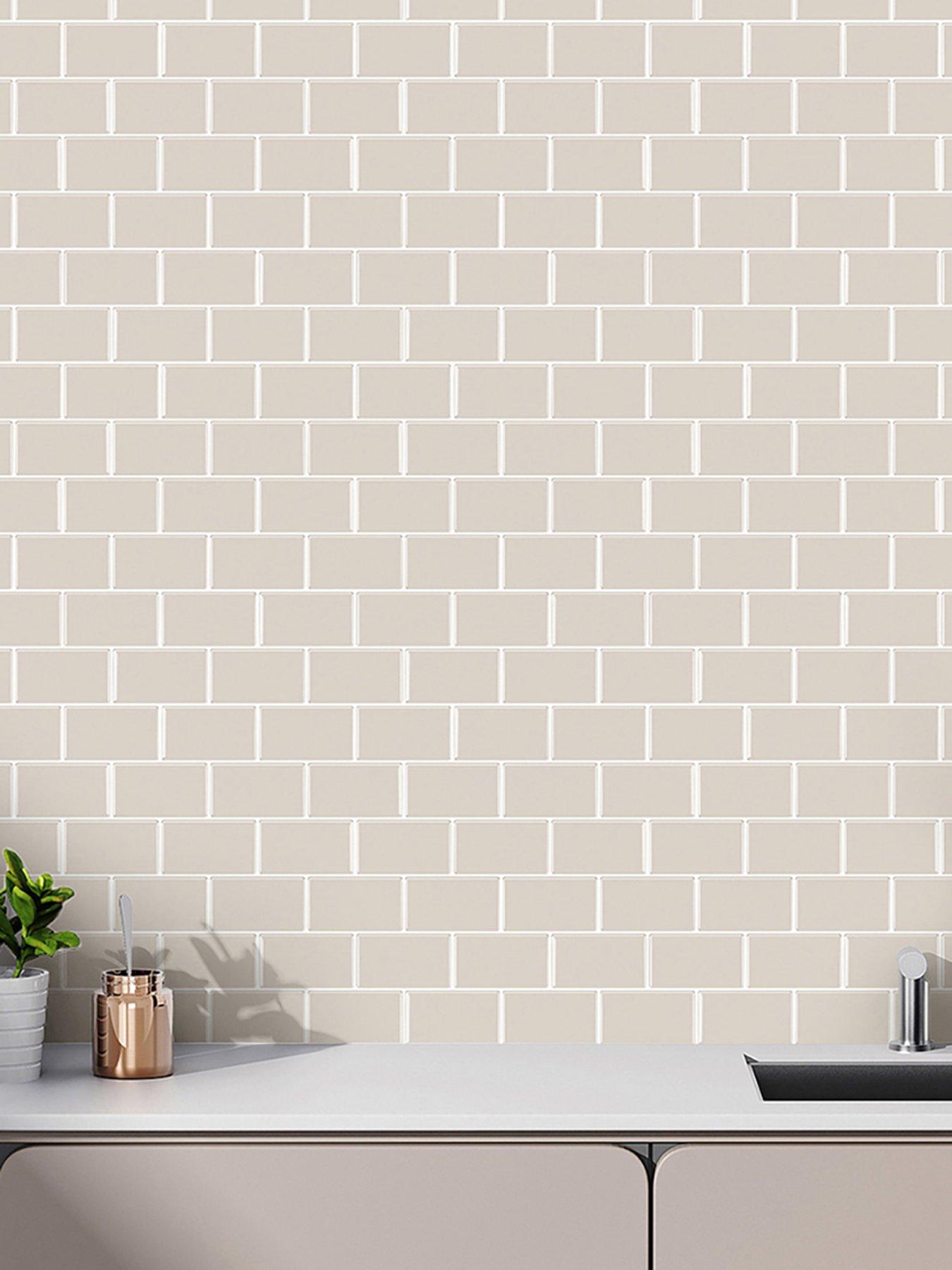 Living and Home 10pcs Peel And Stick Waterproof Decorative Backsplash Self-adhesive Wall Tiles For Kitchen And Bathroom (1.2mm T)