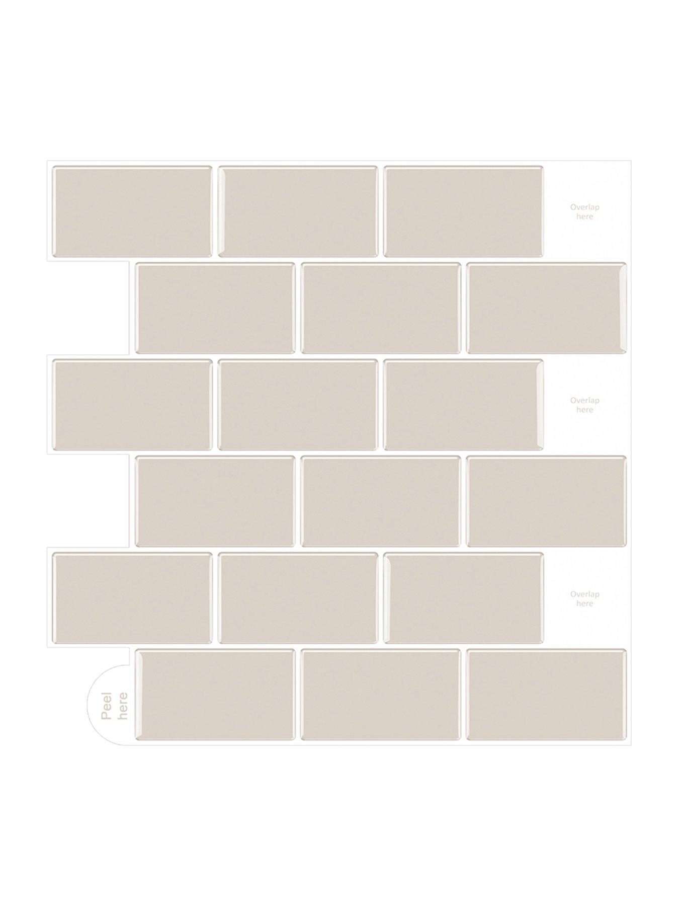 Image 4 of 5 of Living and Home 10pcs Peel And Stick Waterproof Decorative Backsplash Self-adhesive Wall Tiles For Kitchen And Bathroom (1.2mm T)