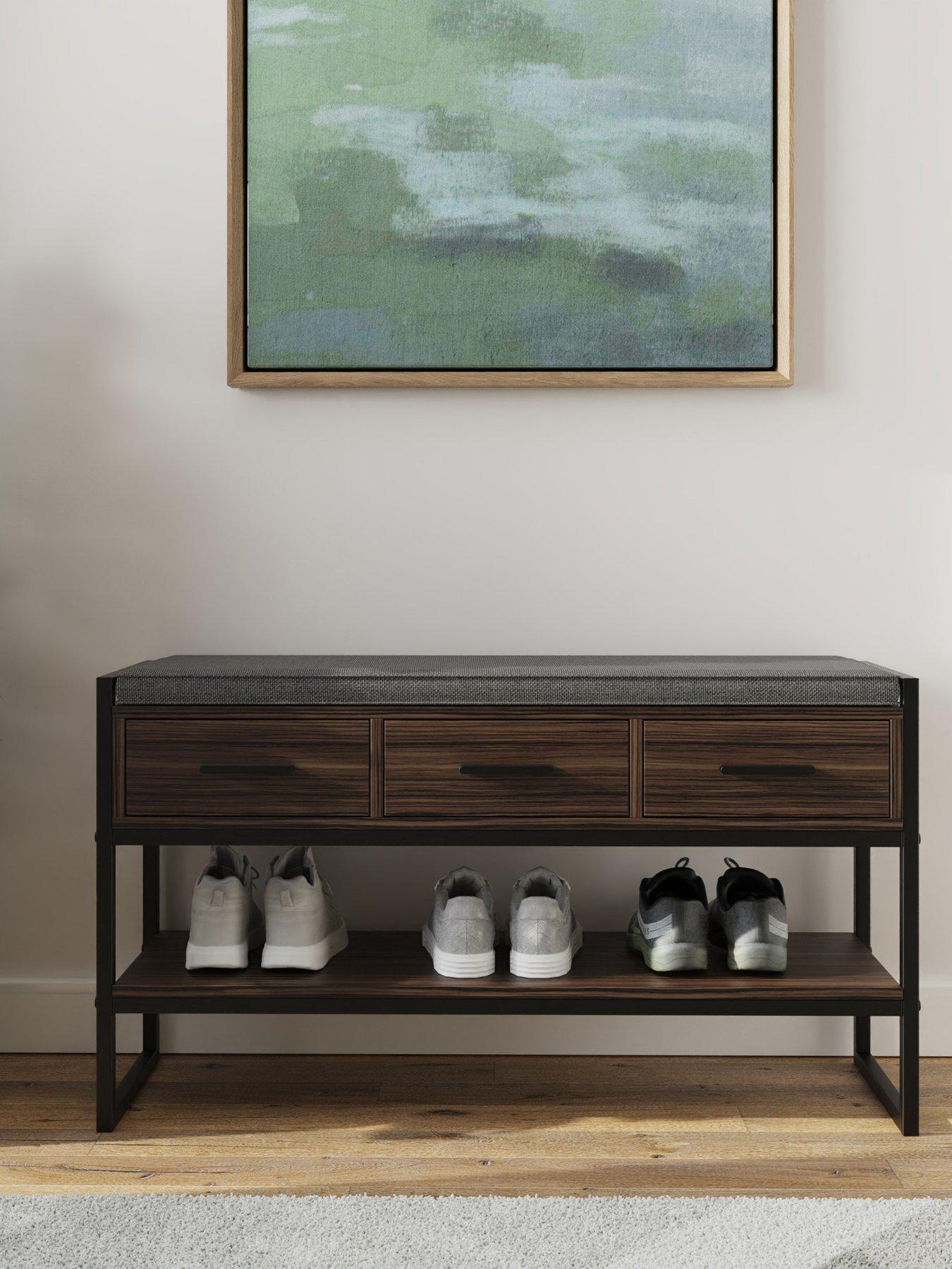 undefined Quinn Industrial Shoe Storage Bench