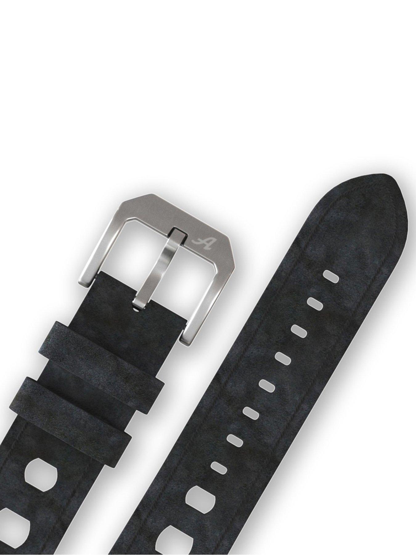 Image 5 of 5 of Allemano Milano Verde Green Dial Black Perforated Leather Strap