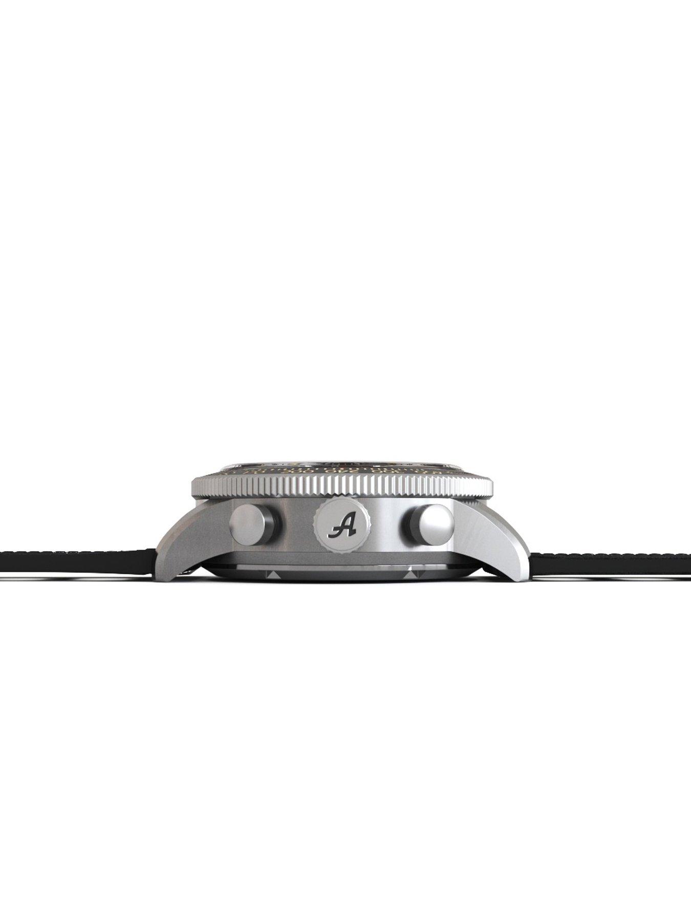 Image 3 of 5 of Allemano Turin Grey Silver Dial Black Perforated Leather Strap
