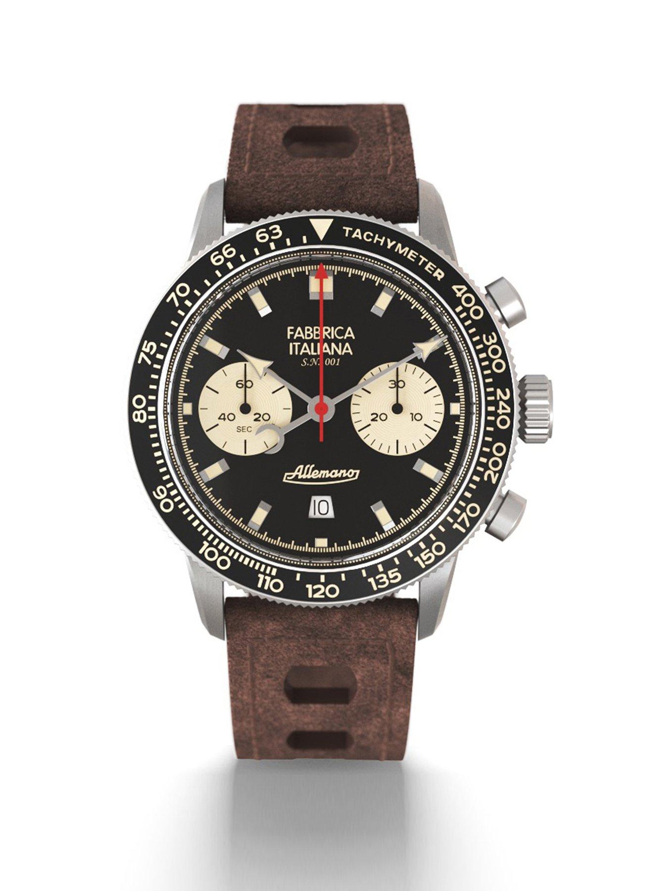 Image 1 of 5 of Allemano Turin Brown Dial Brown Perforated Leather Strap