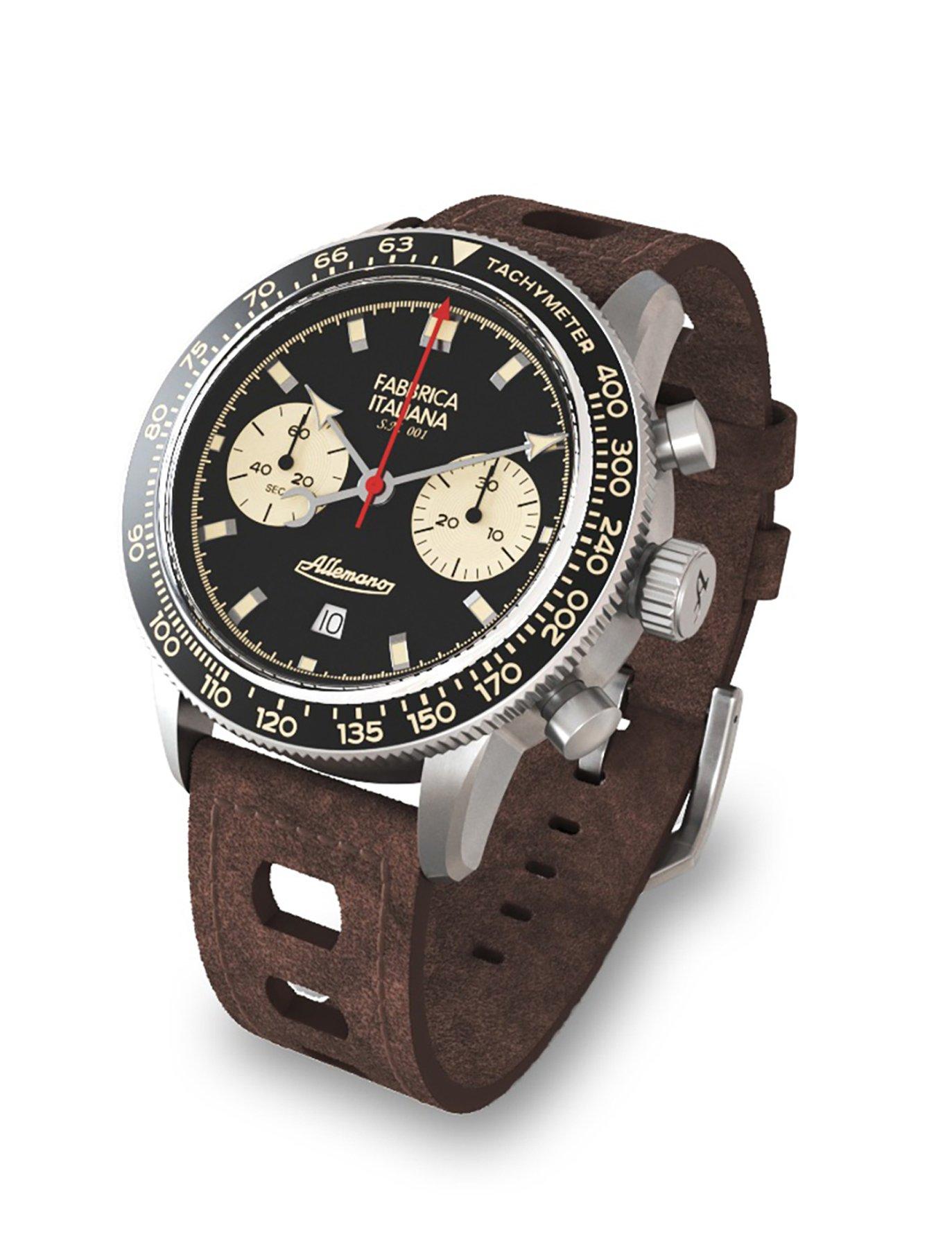 Image 2 of 5 of Allemano Turin Brown Dial Brown Perforated Leather Strap