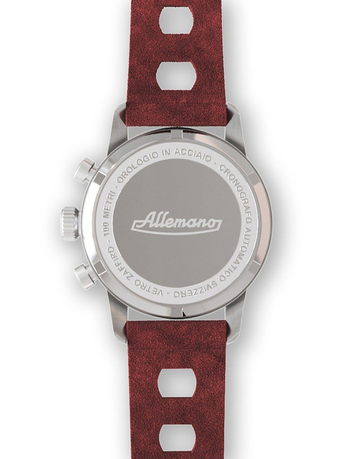 Image 4 of 5 of Allemano Maranello Black and Red Dial Red Leather Perforated Strap