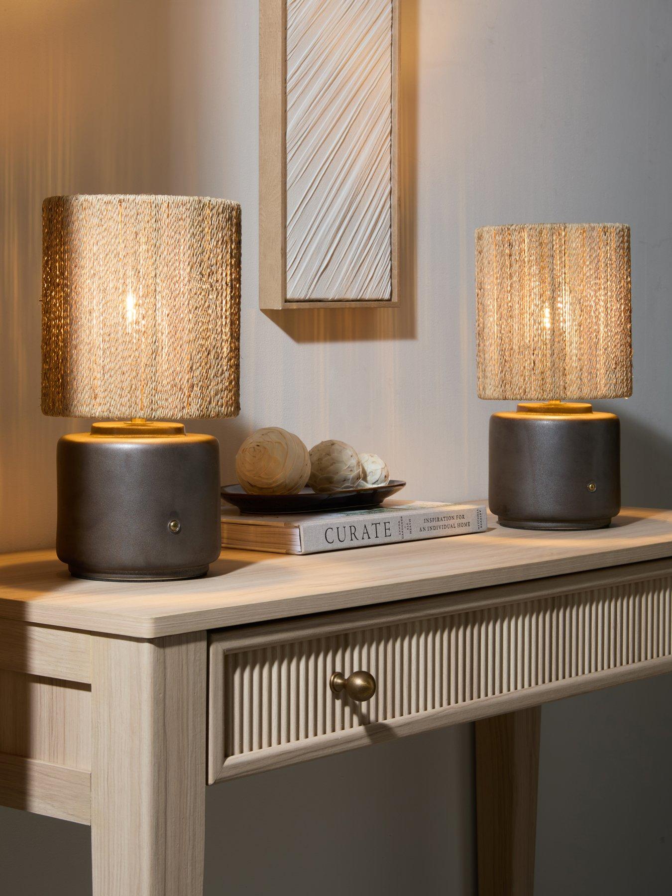 Michelle Keegan Home Set Of 2 Ceramic Bedside Table Lamps