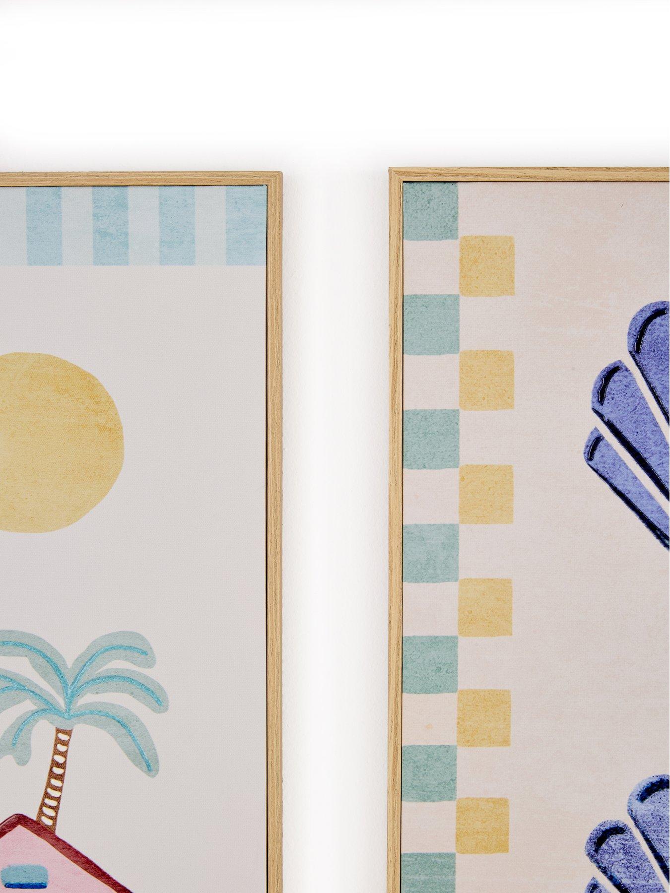 Image 3 of 7 of The Very Collection Palm Springs Set Of 3 Food/shell Canvas