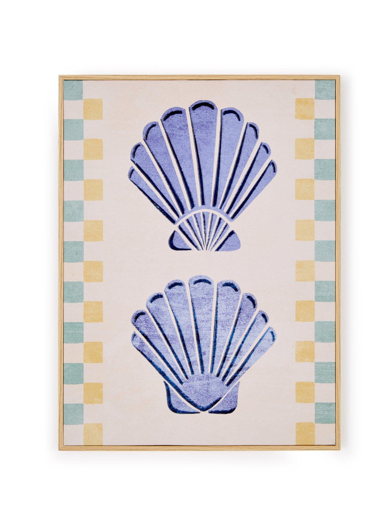 Image 4 of 7 of The Very Collection Palm Springs Set Of 3 Food/shell Canvas