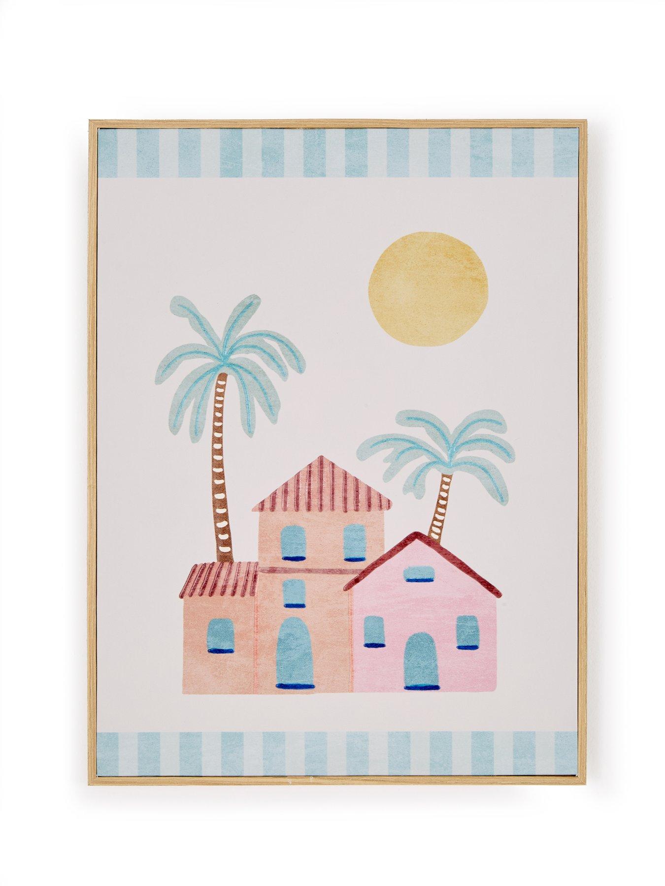 Image 6 of 7 of The Very Collection Palm Springs Set Of 3 Food/shell Canvas
