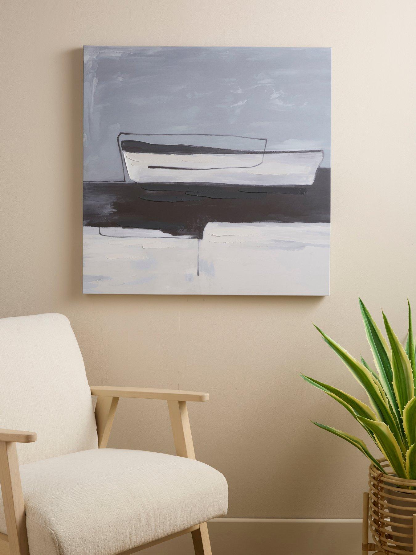 The Very Collection Zen Minimalism Blue Abstract Canvas