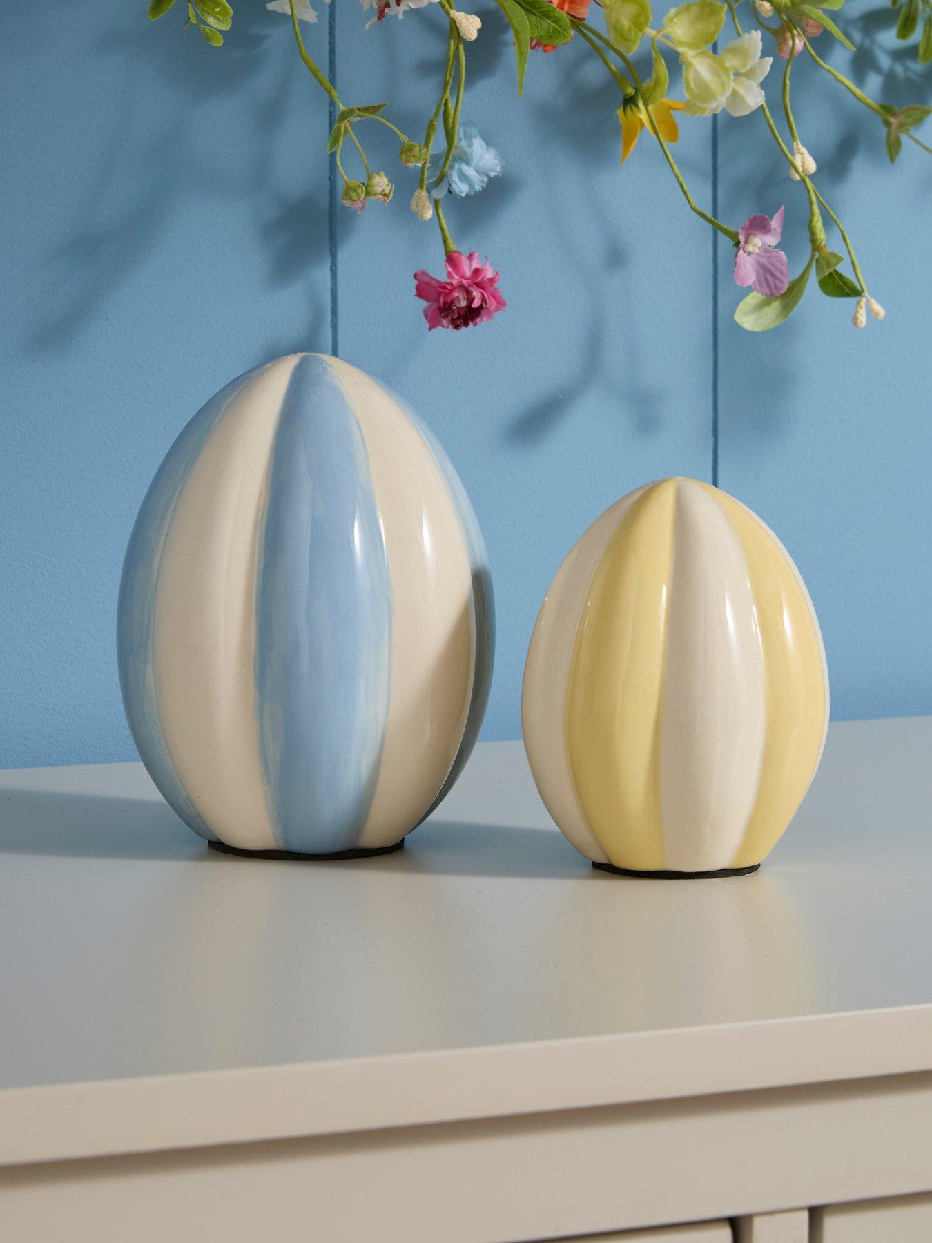 Image 1 of 6 of The Very Collection Set Of 2 Ceramic Bevelled Easter Eggs