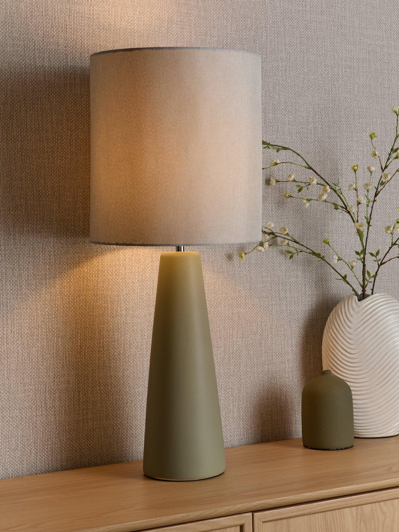 Image 1 of 6 of The Very Collection Tall Tapered Ceramic Table Lamp