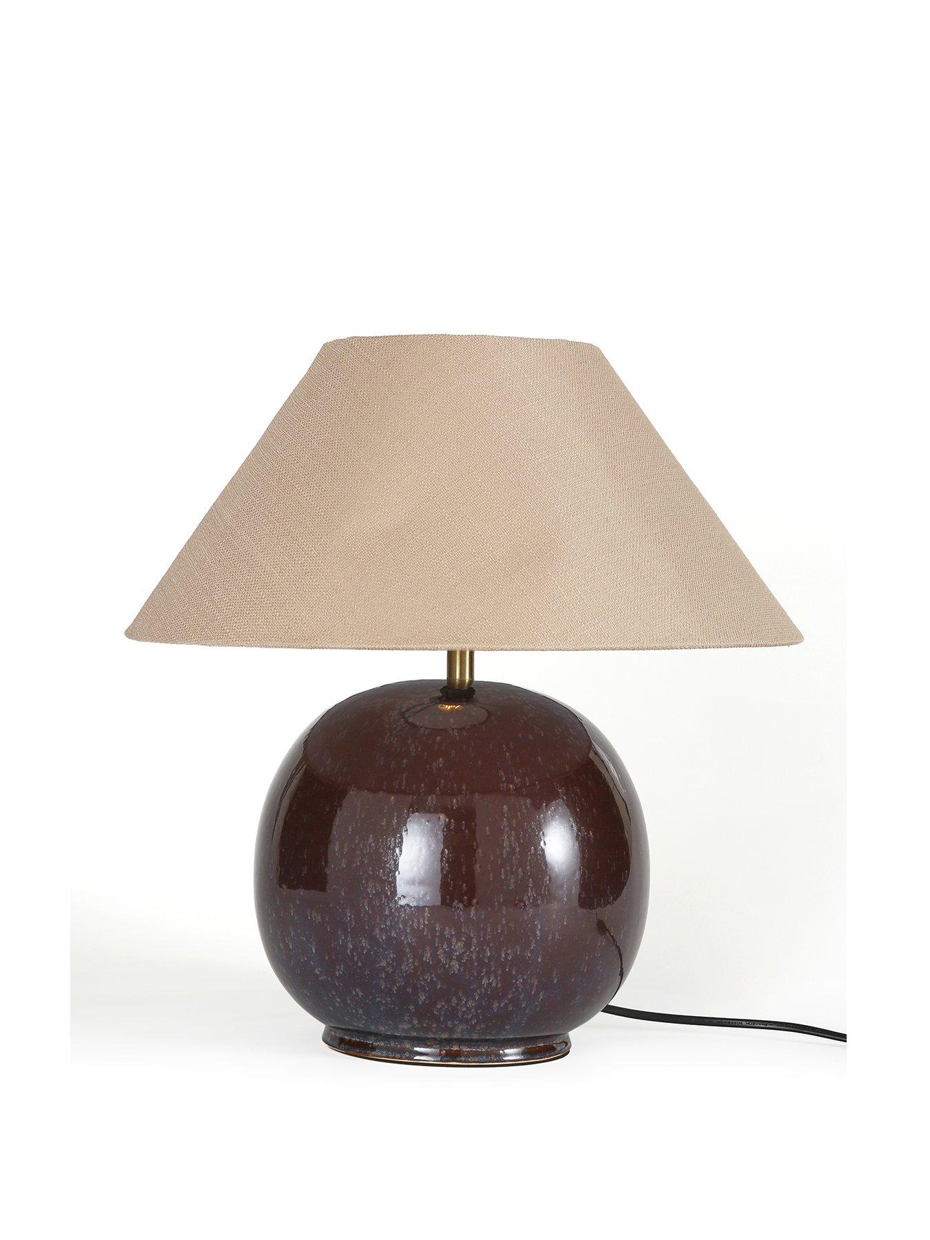  image of the-very-collection-brown-ceramic-sphere-table-lamp