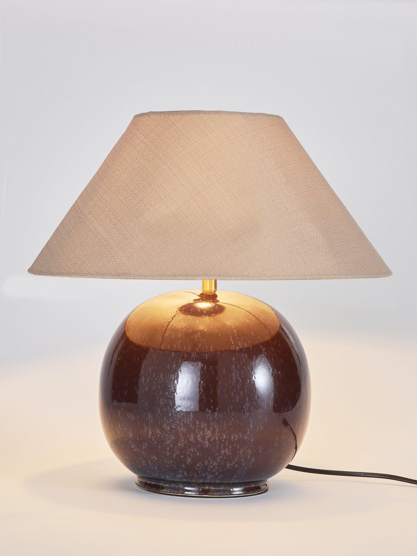  image of the-very-collection-brown-ceramic-sphere-table-lamp