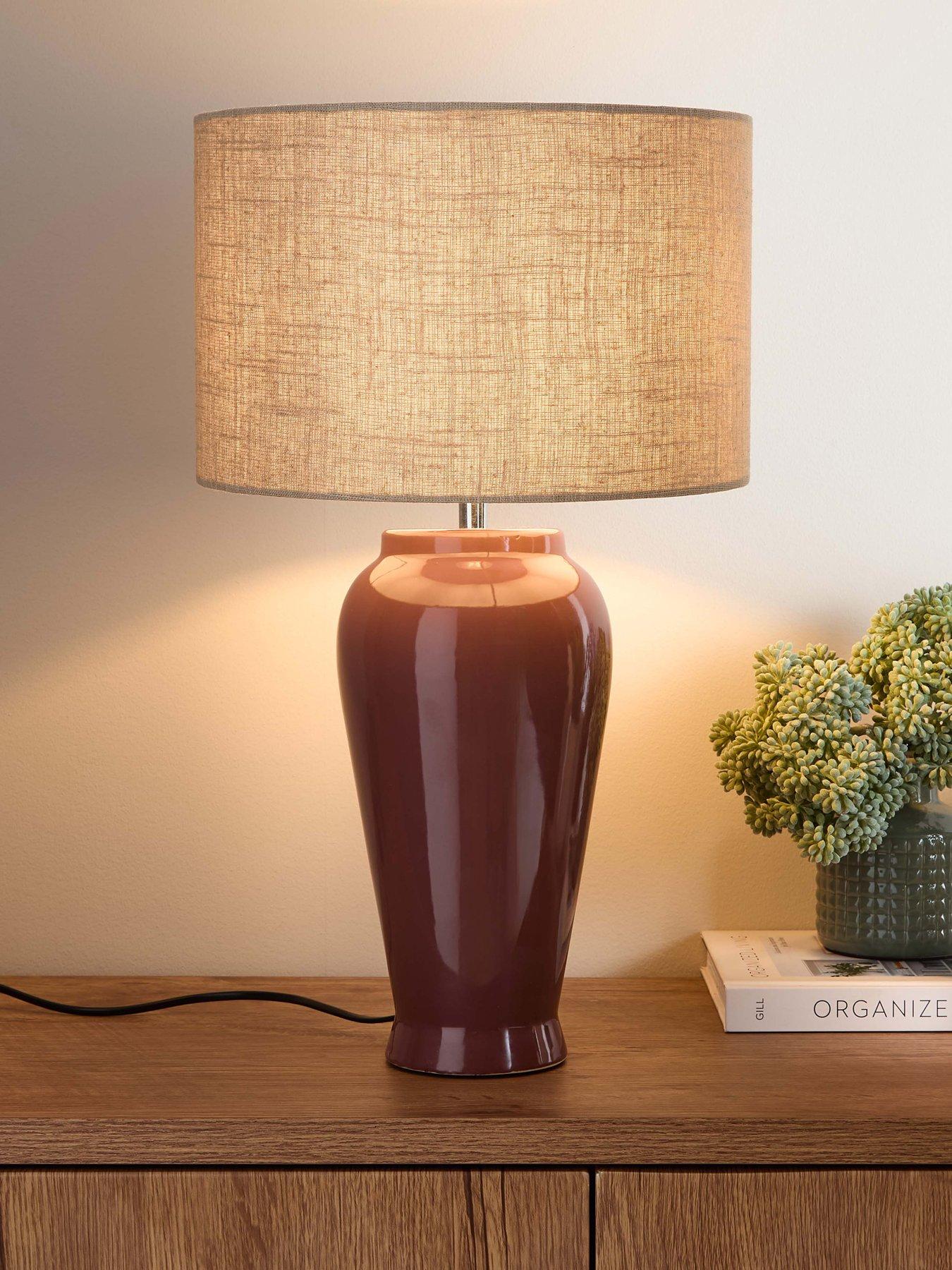 Image 1 of 5 of The Very Collection Tall Urn Mahogony Table Lamp