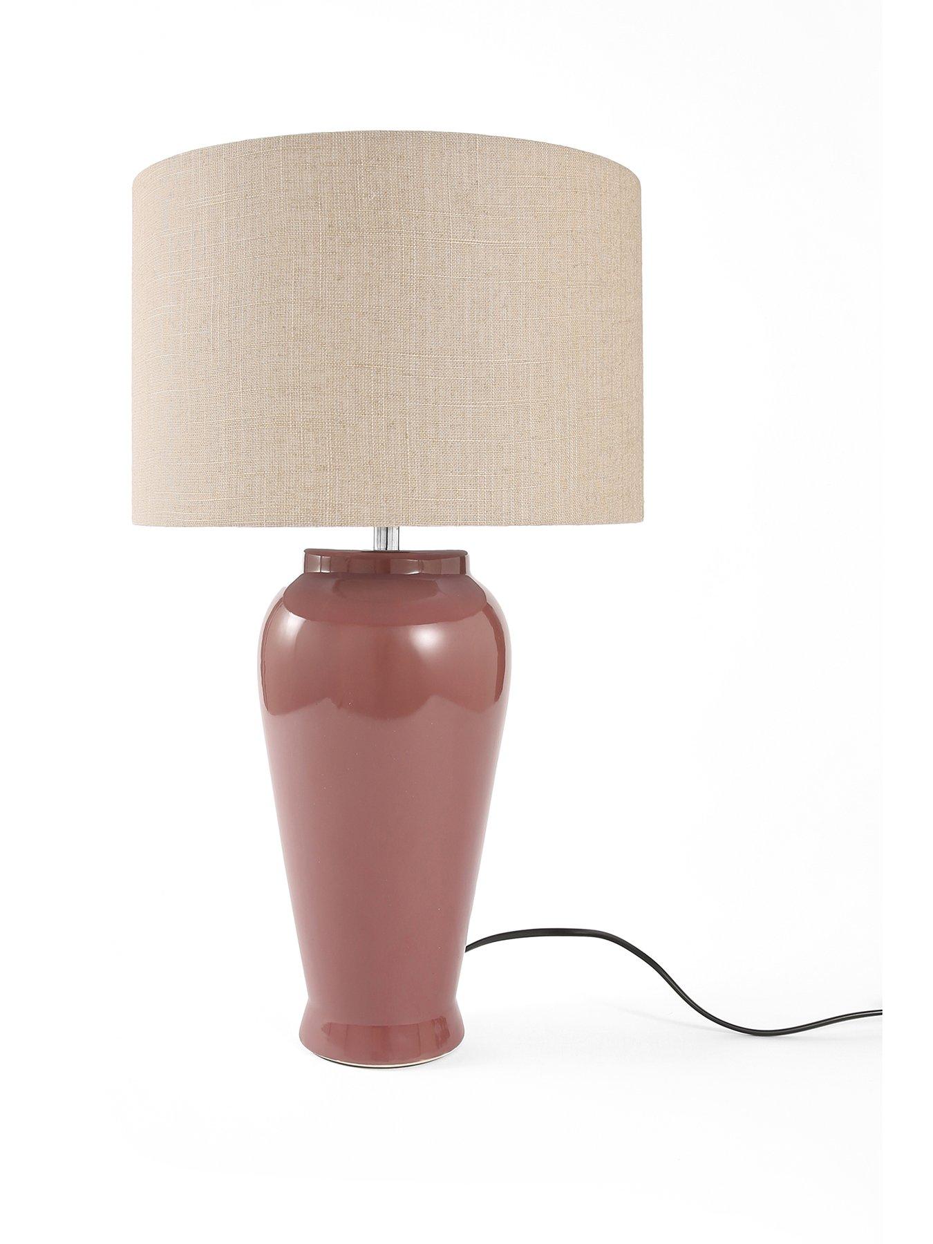 Image 2 of 5 of The Very Collection Tall Urn Mahogony Table Lamp