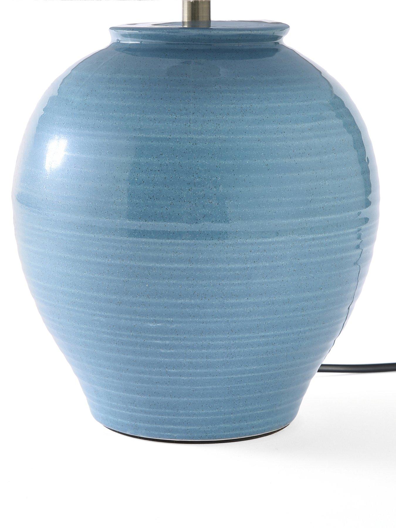  image of the-very-collection-blue-ceramic-urn-table-lamp