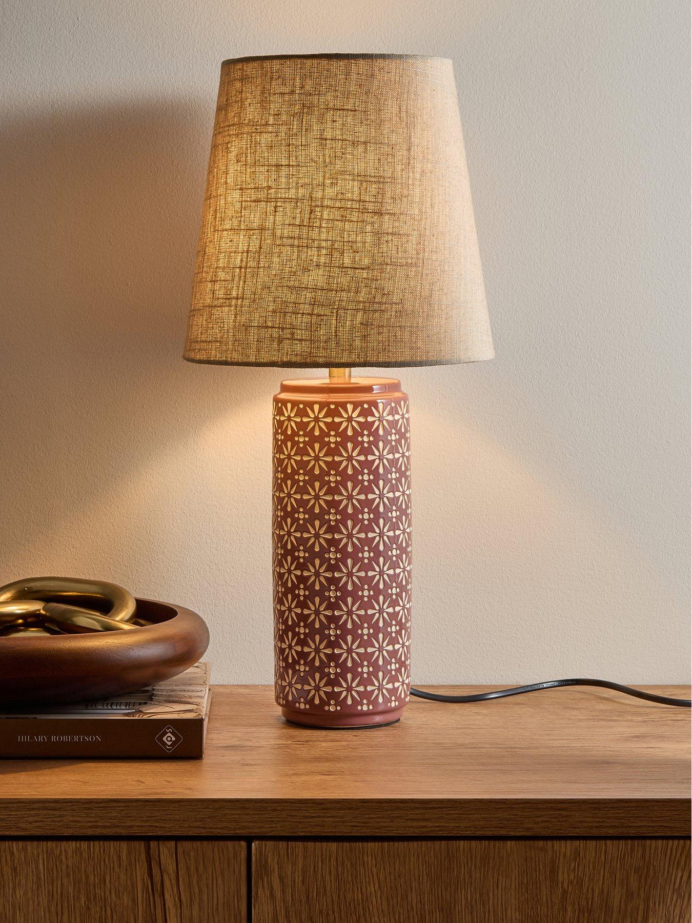 The Very Collection Burgundy Decal Table Lamp