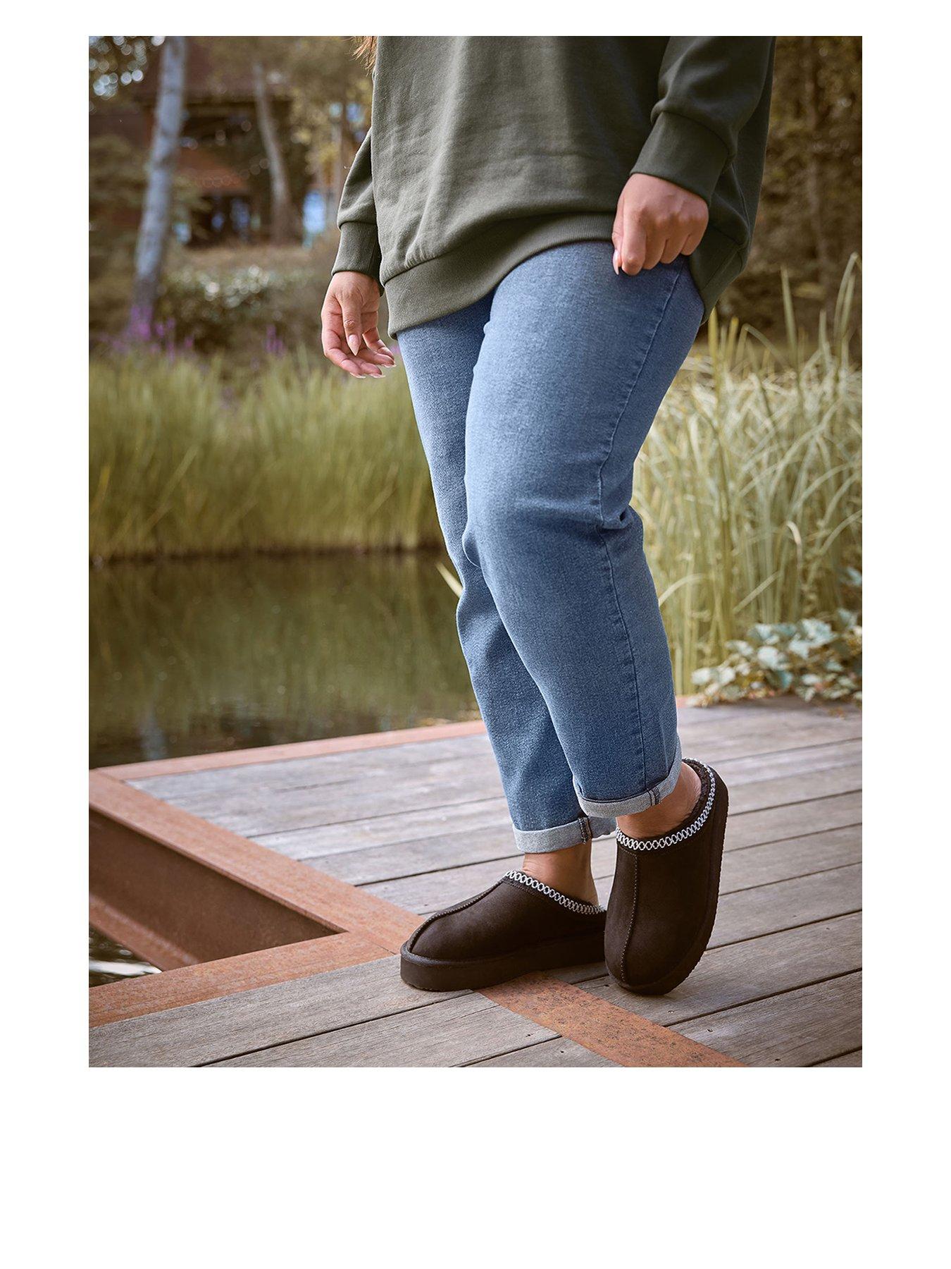 Image 1 of 4 of Yours Extra Wide Fit Fur Mule - Black