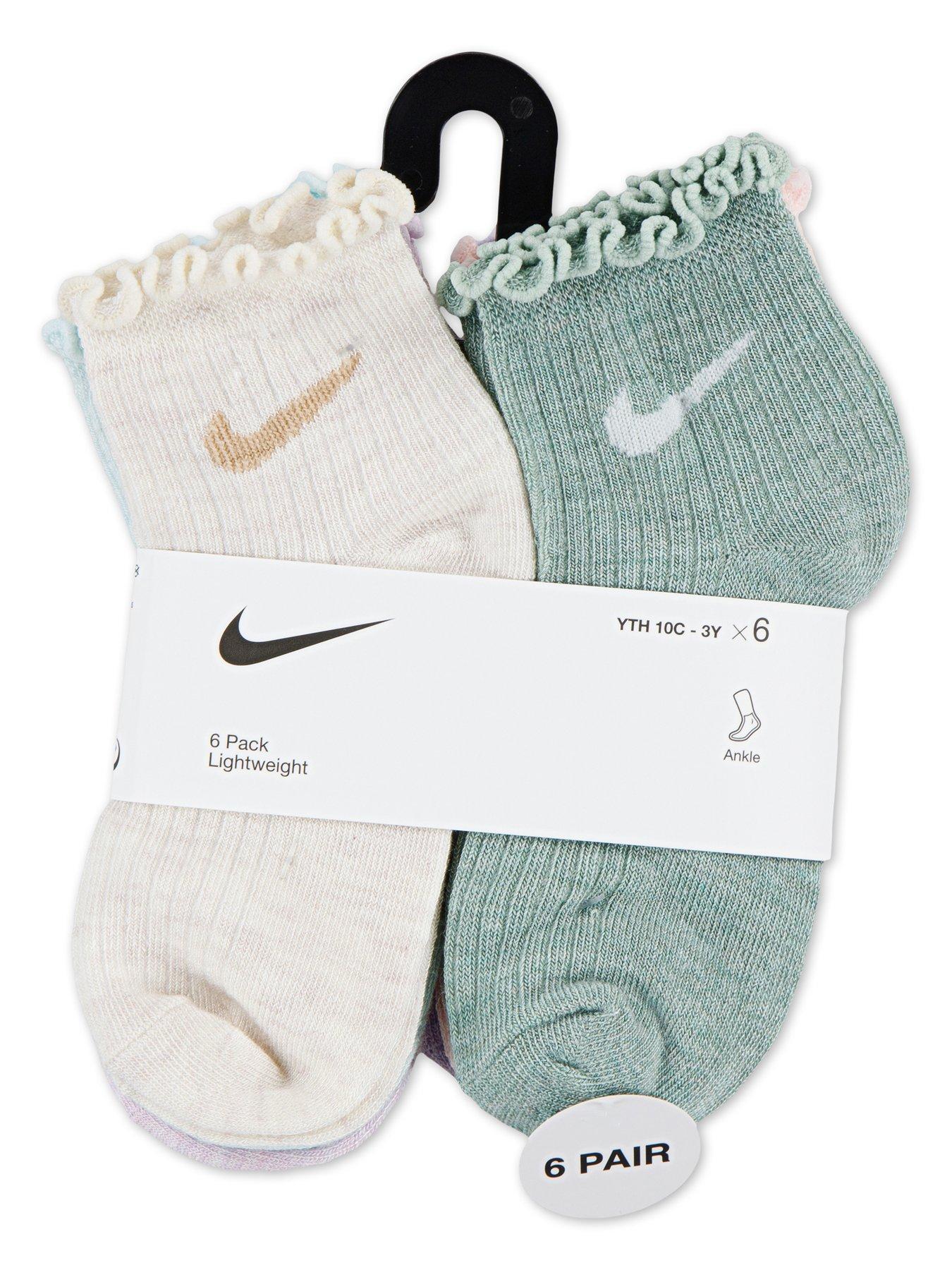 Image 2 of 3 of Nike Kids Girls 6Pk Lettuce Welt Ankle Socks - Multi