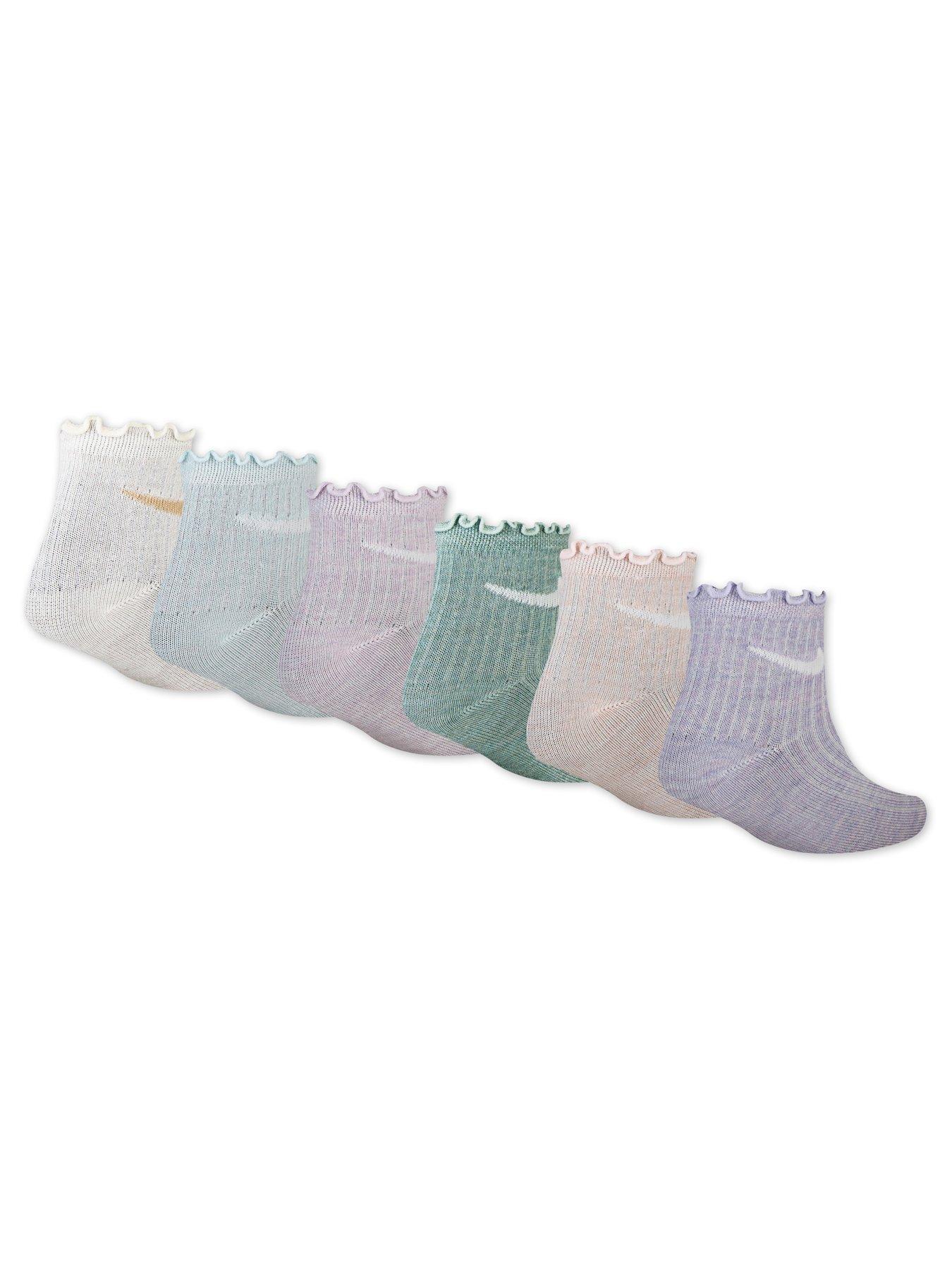 Image 3 of 3 of Nike Kids Girls 6Pk Lettuce Welt Ankle Socks - Multi