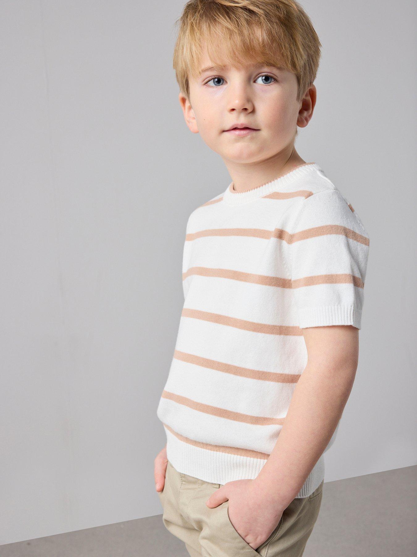 The Very Collection Boys Stripe Knitted Top - White