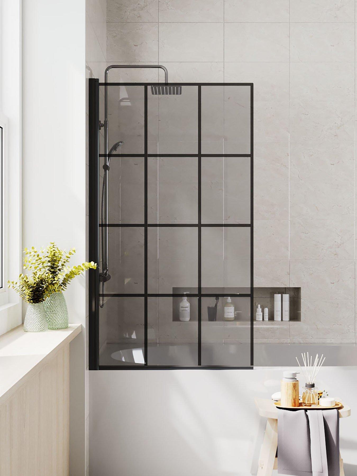 Image 3 of 7 of Living and Home 4mm Thick Glass Shower Screen Door 80cm W x 140cm D