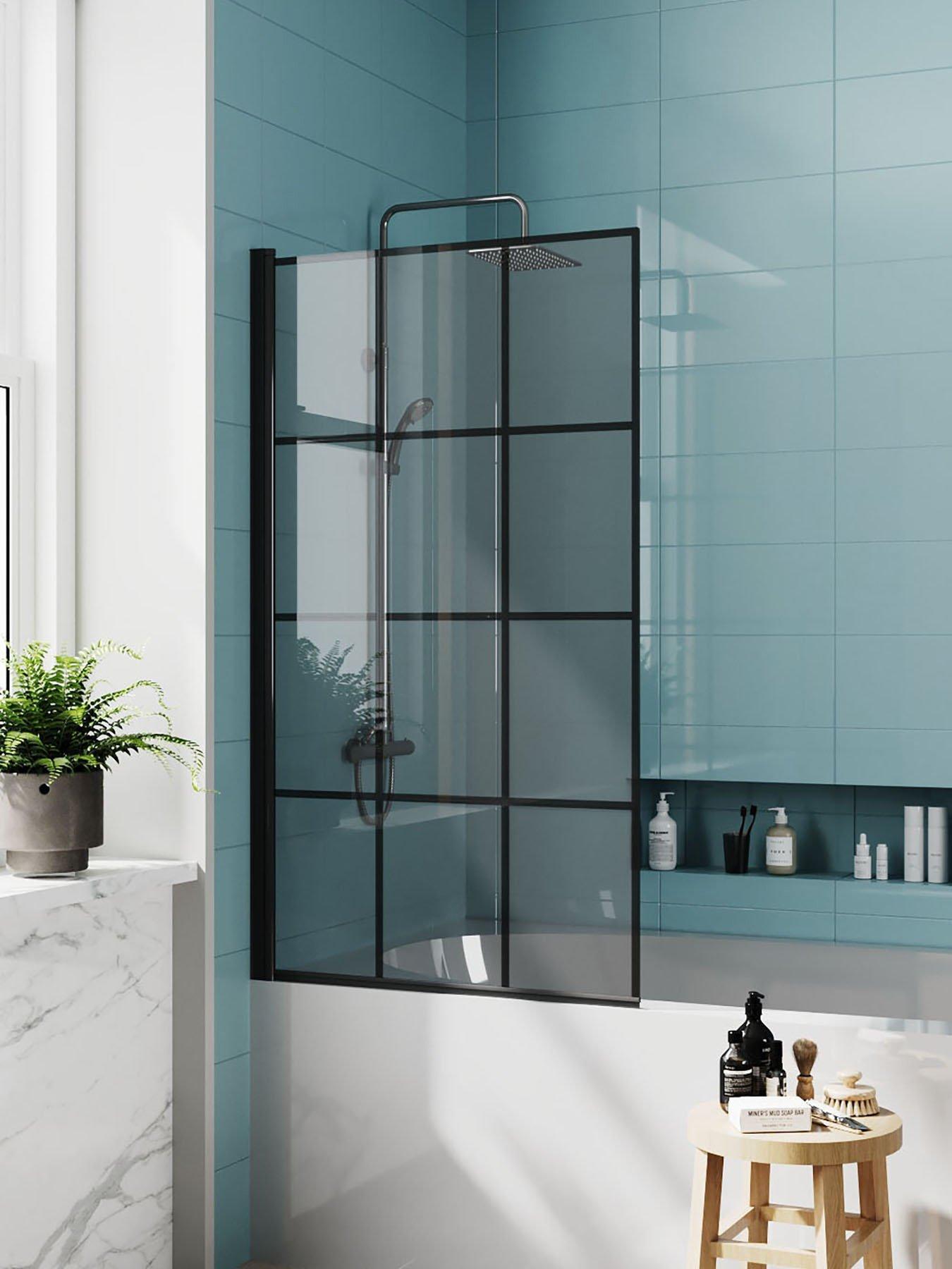 Image 4 of 7 of Living and Home 4mm Thick Glass Shower Screen Door 80cm W x 140cm D