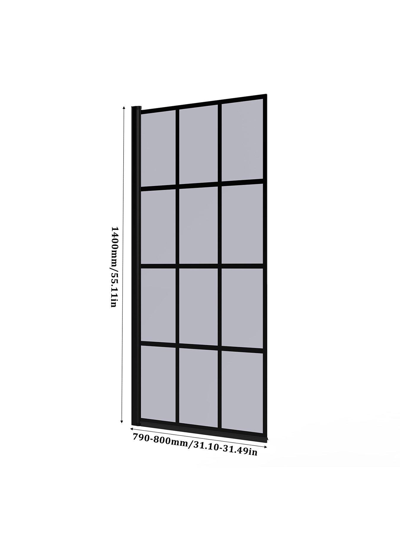 Image 7 of 7 of Living and Home 4mm Thick Glass Shower Screen Door 80cm W x 140cm D