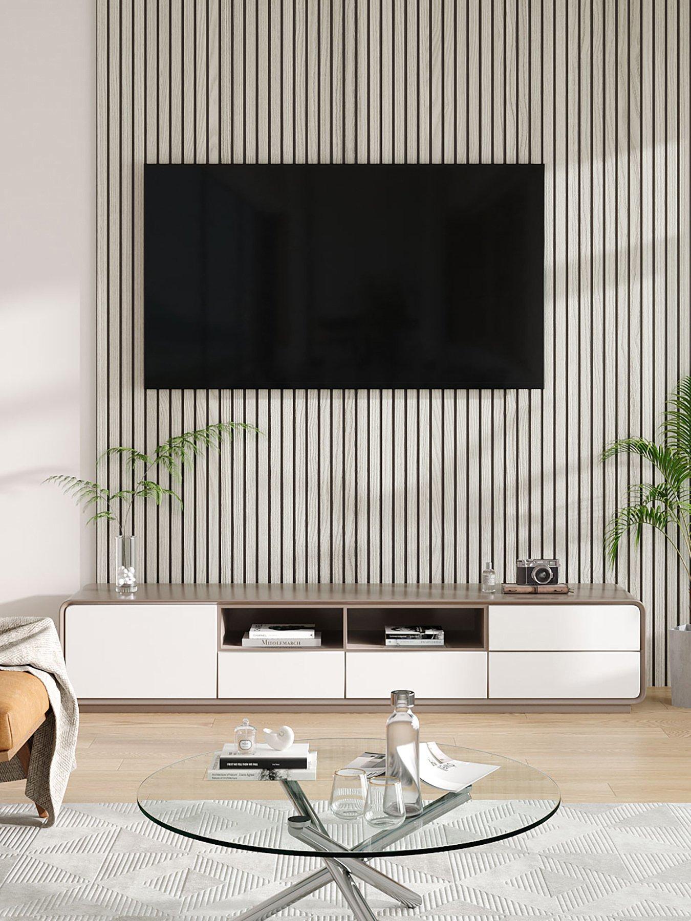 Living and Home White Maple Effect Acoustic Wall Panel 240cm x 60cm
