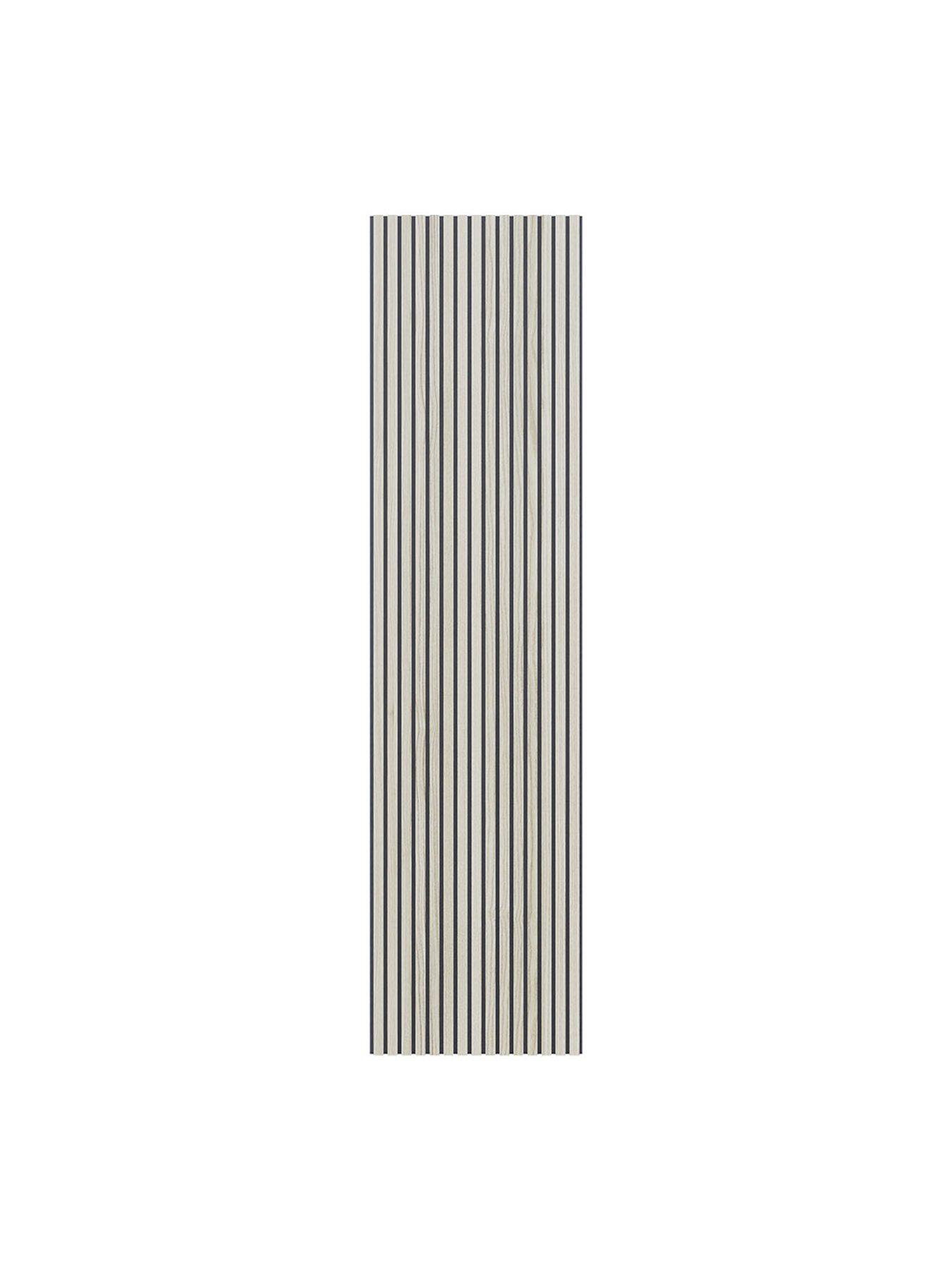  image of living-and-home-white-maple-effect-veneer-slat-design-acoustic-wall-panel-for-mutil-living-sapce-240cm-x-60cm
