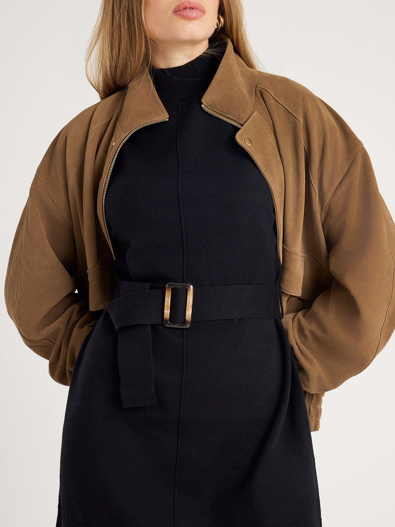 Image 4 of 4 of River Island Belted Jumper Dress - Black