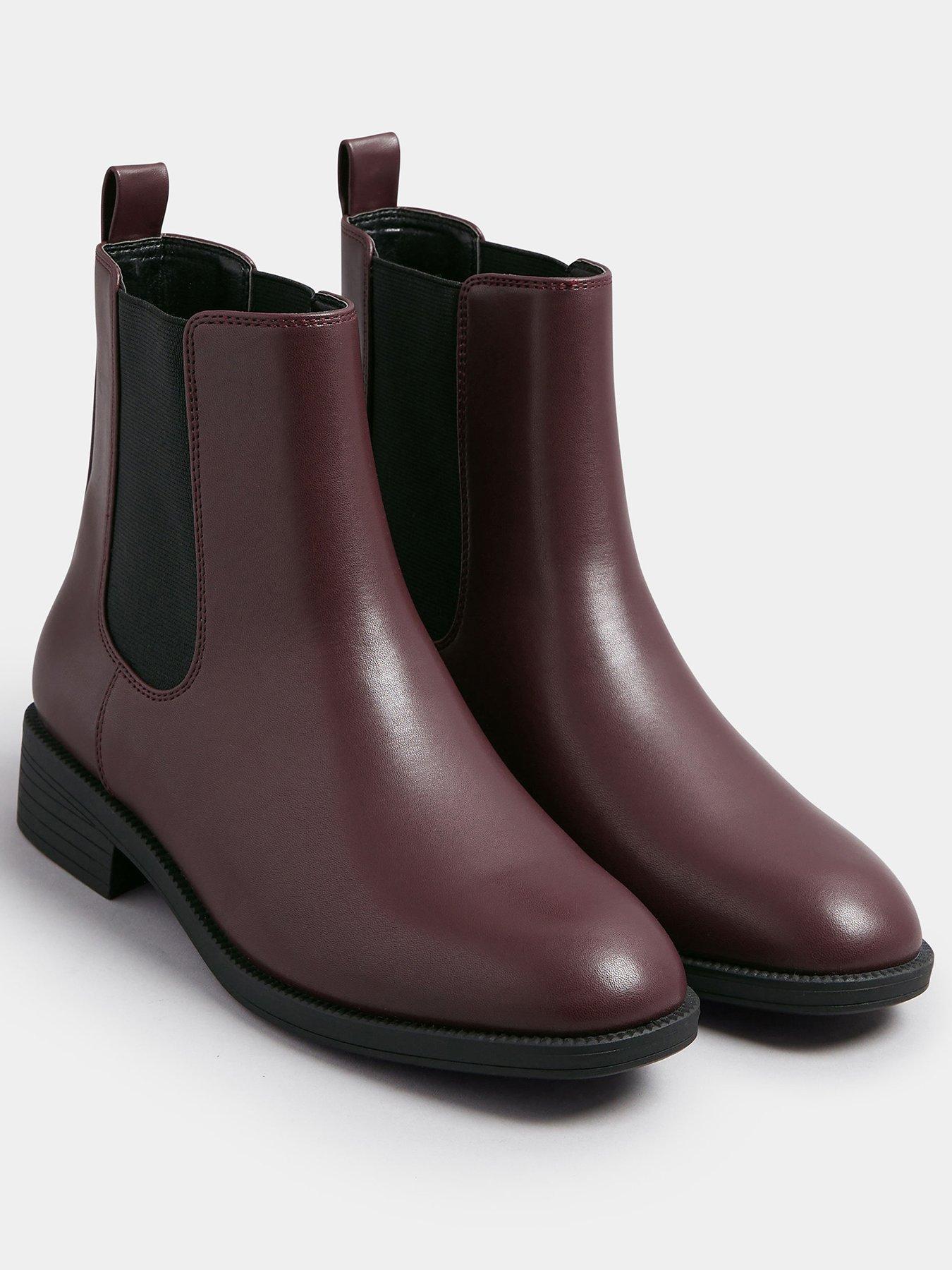 Image 2 of 4 of Yours Extra Wide Fit Ankle Chelsea Boot - Red