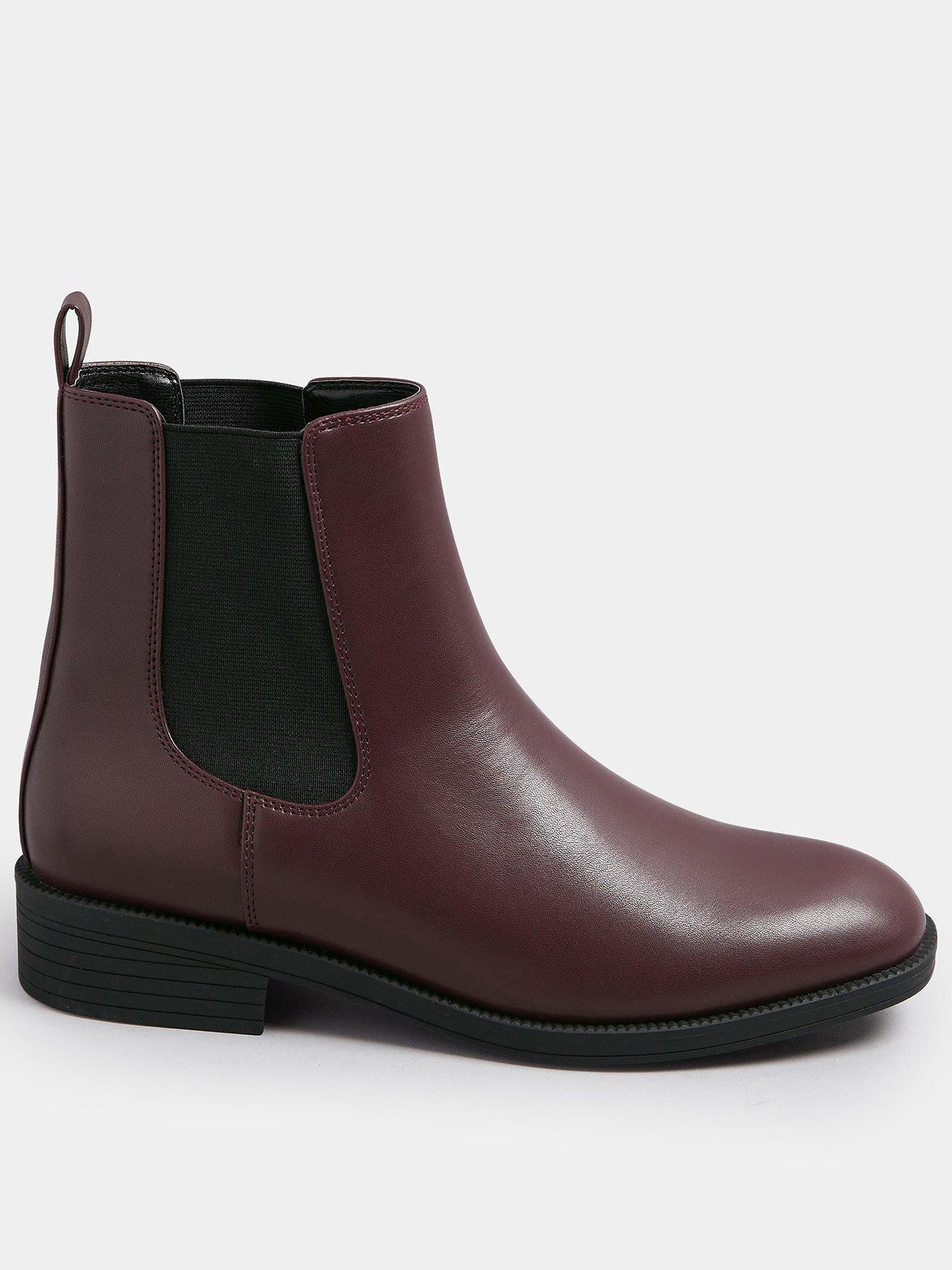 Image 1 of 4 of Yours Wide Fit Ankle Chelsea Boot - Red