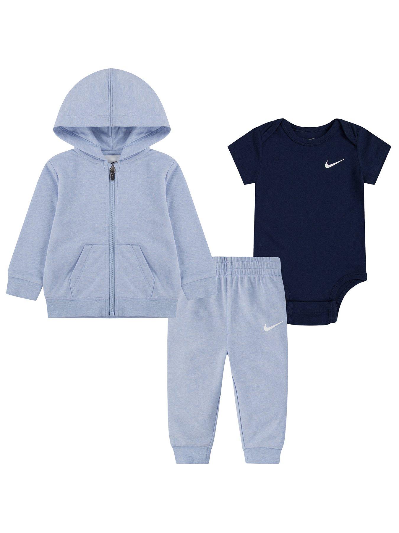 Nike Infant Unisex 3 Piece Bodysuit Pants Set - Blue