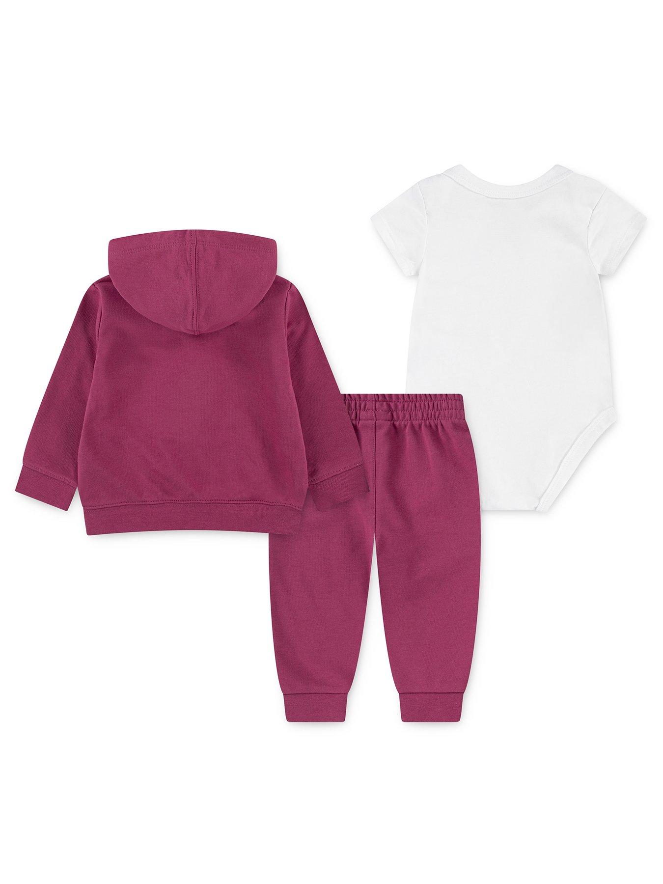 Image 2 of 4 of Nike Infant Girls 3 Piece Bodysuit Pant Set - Red