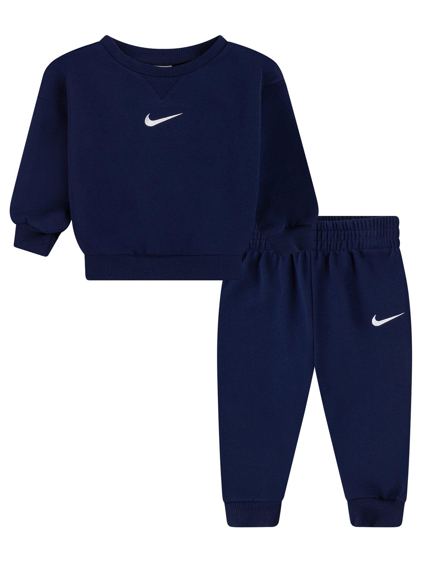 Nike Infant Unisex Essential Fleece Crew Set - Navy