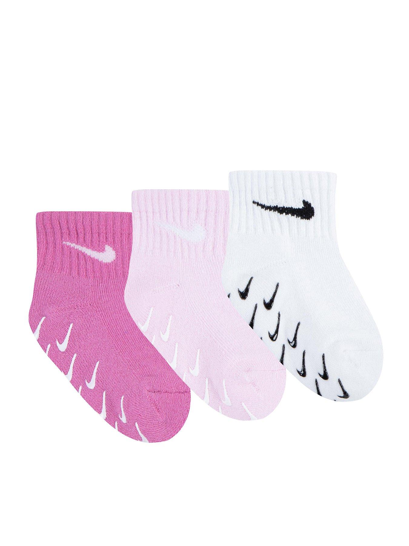 Nike Infant Girls 3 Pack Gripper Socks - Pink