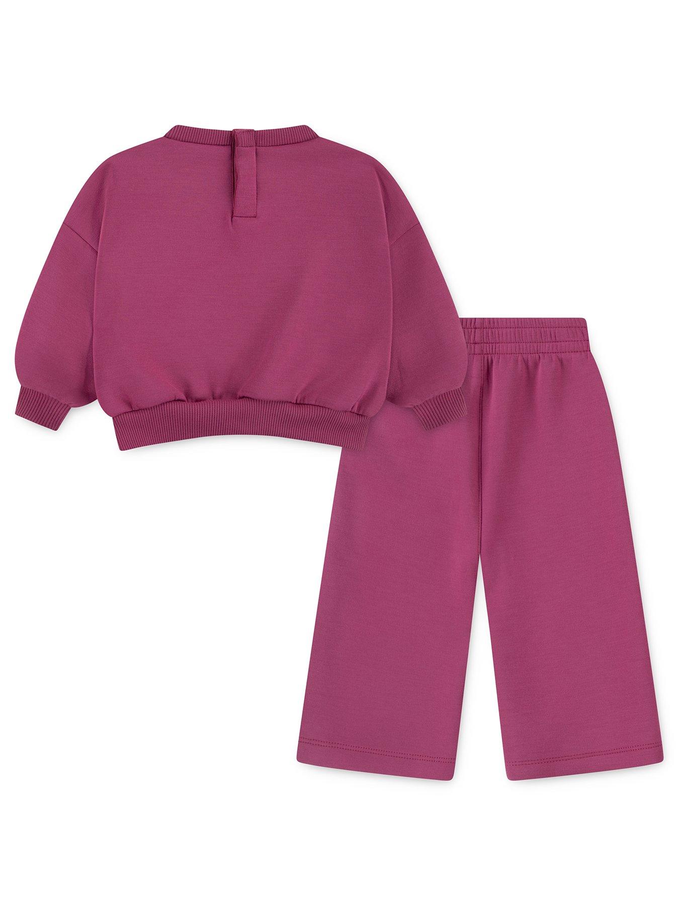 Image 2 of 4 of Nike Infant Girls Crew Wide Leg Pant Set - Red