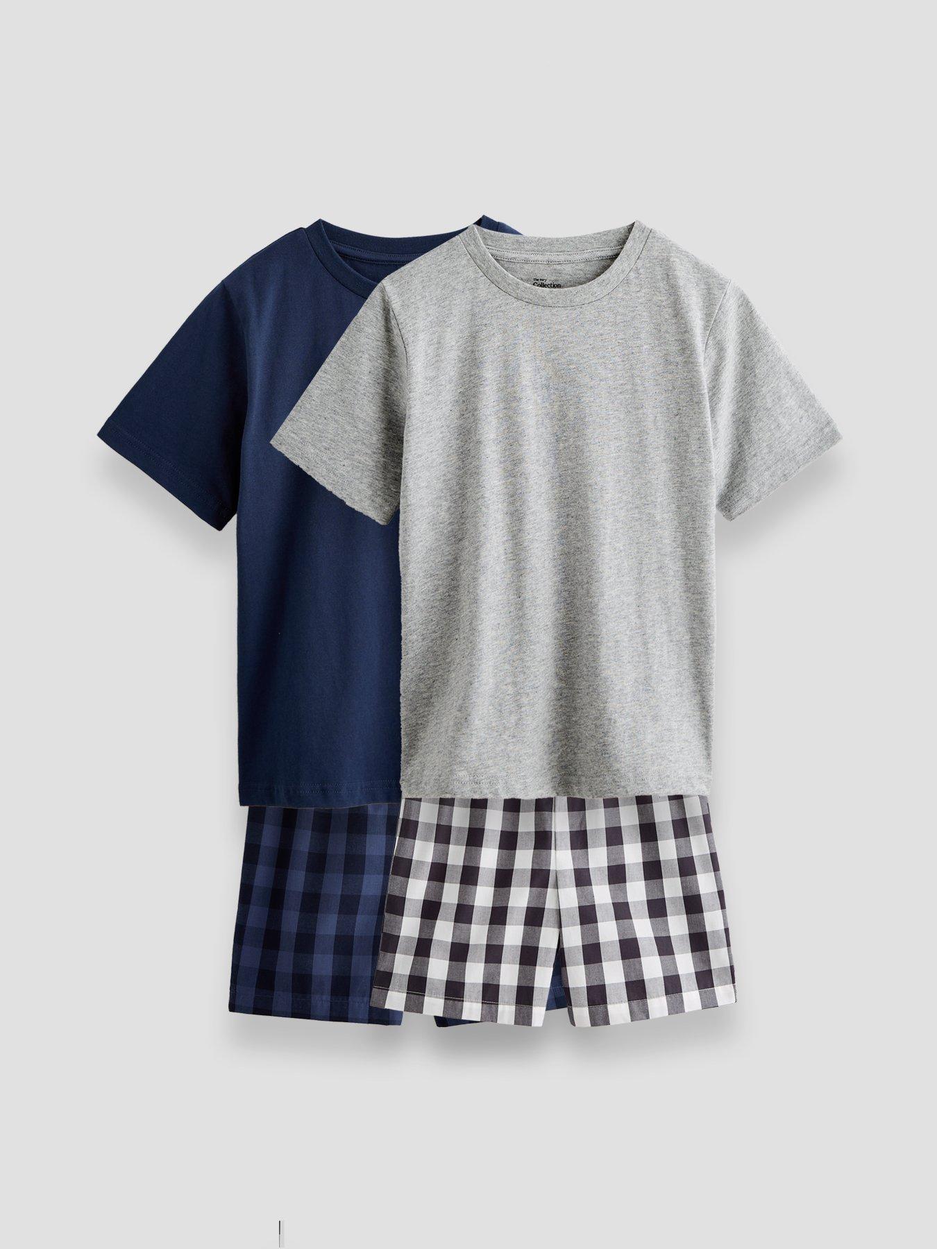 the-very-collection-boys-2-pack-woven-check-short-pyjama-set-multi