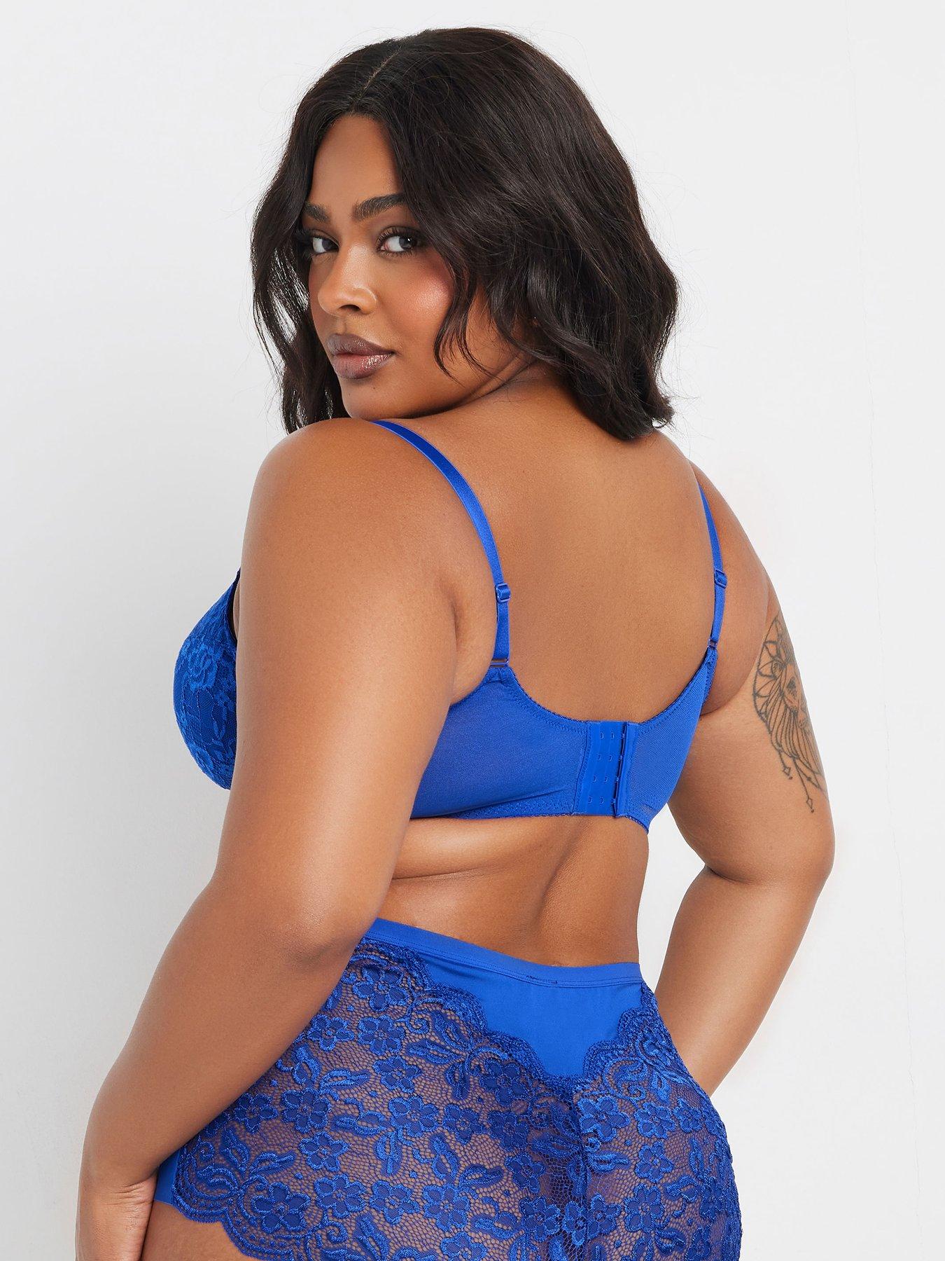  image of yours-curve-stretch-lace-underwire-bra-blue