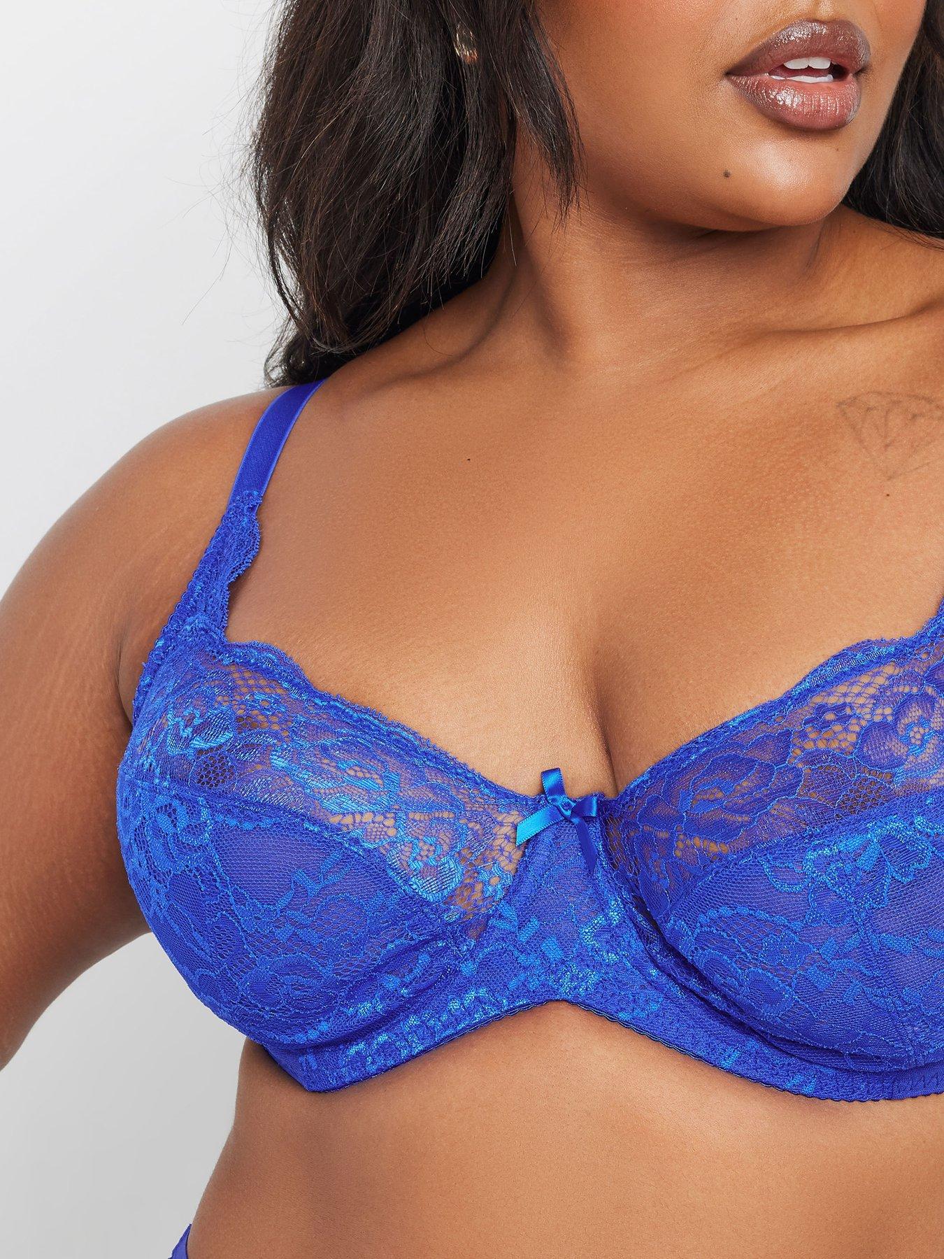  image of yours-curve-stretch-lace-underwire-bra-blue