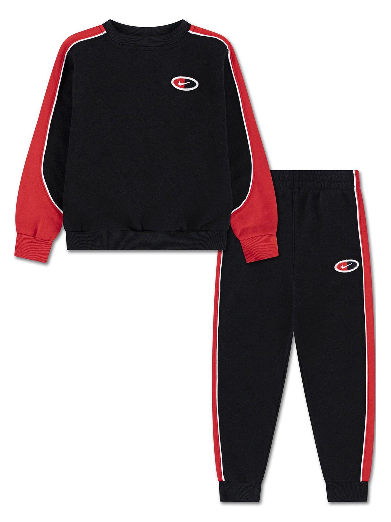 Image 1 of 4 of Nike Kids Unisex Fleece Crew Set - Black