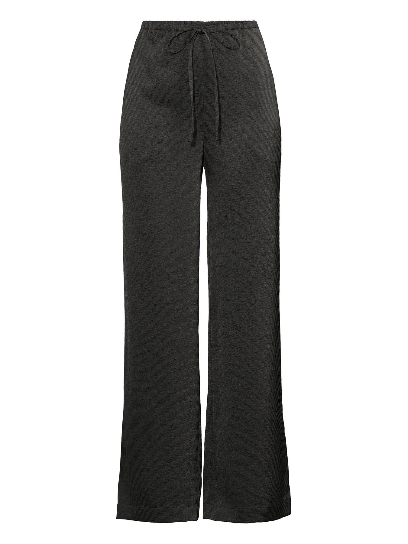  image of michelle-keegan-satin-wide-leg-trousers-black